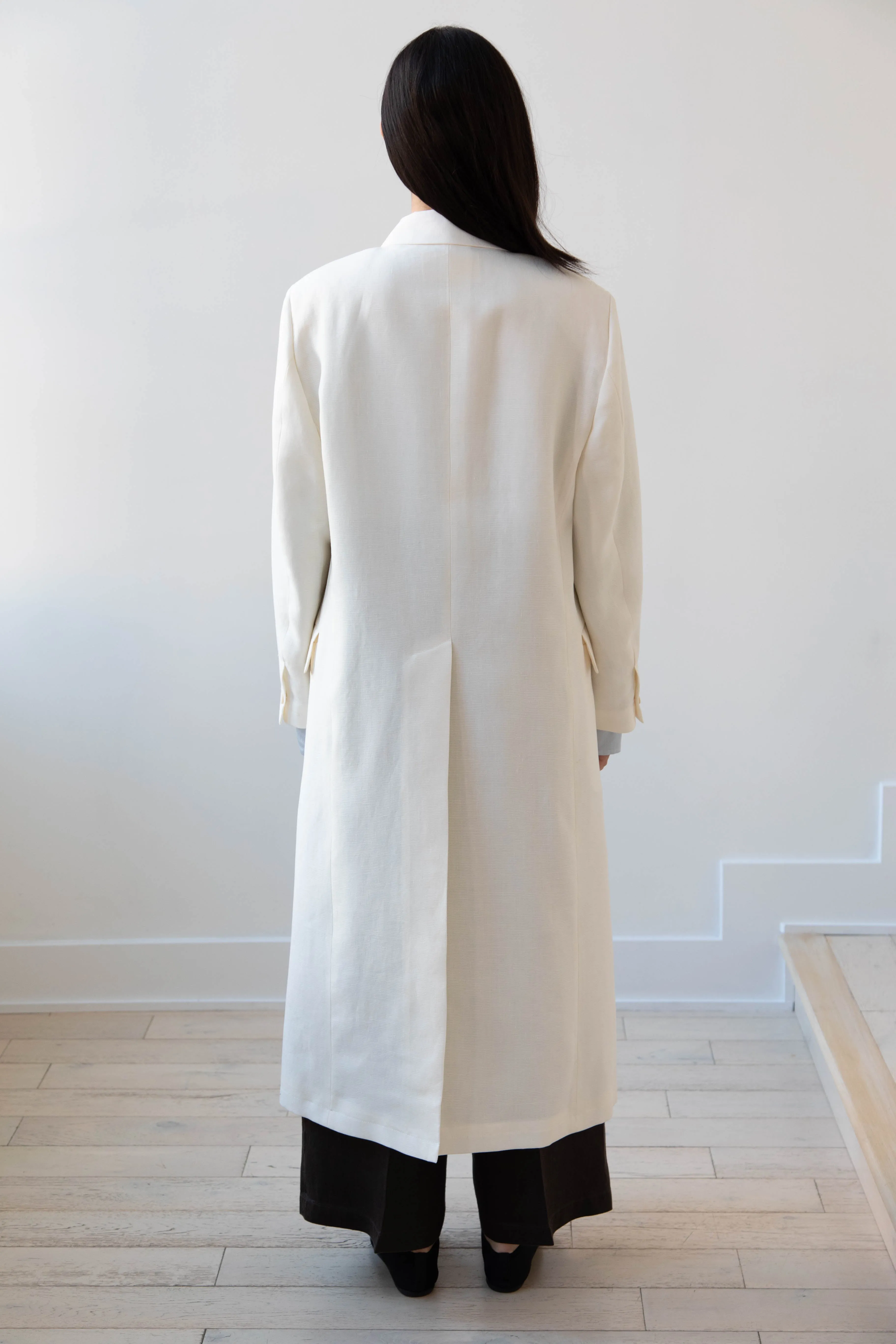 Barena Venezia | Cianni Canne Double Breasted Coat in Ivory
