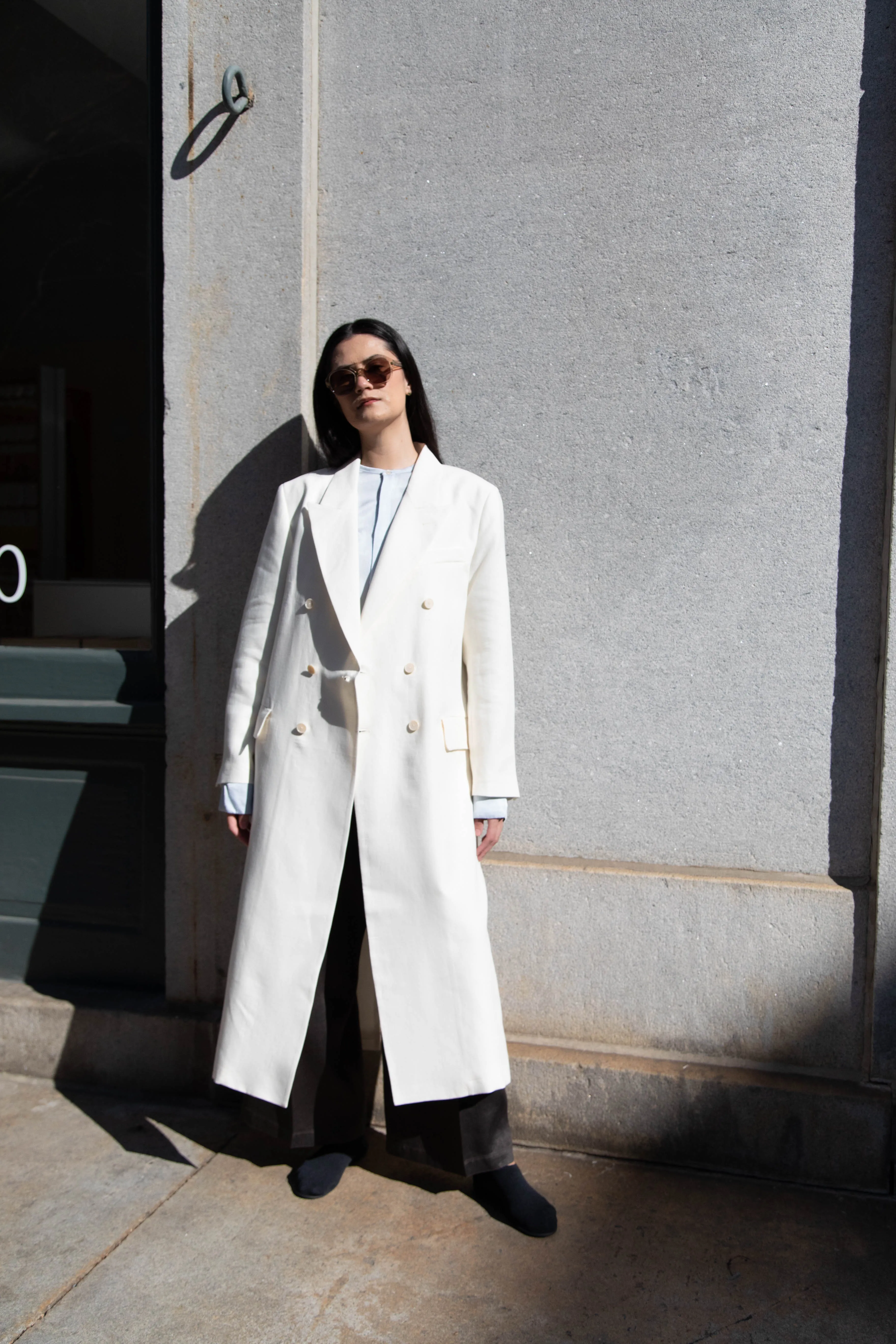 Barena Venezia | Cianni Canne Double Breasted Coat in Ivory