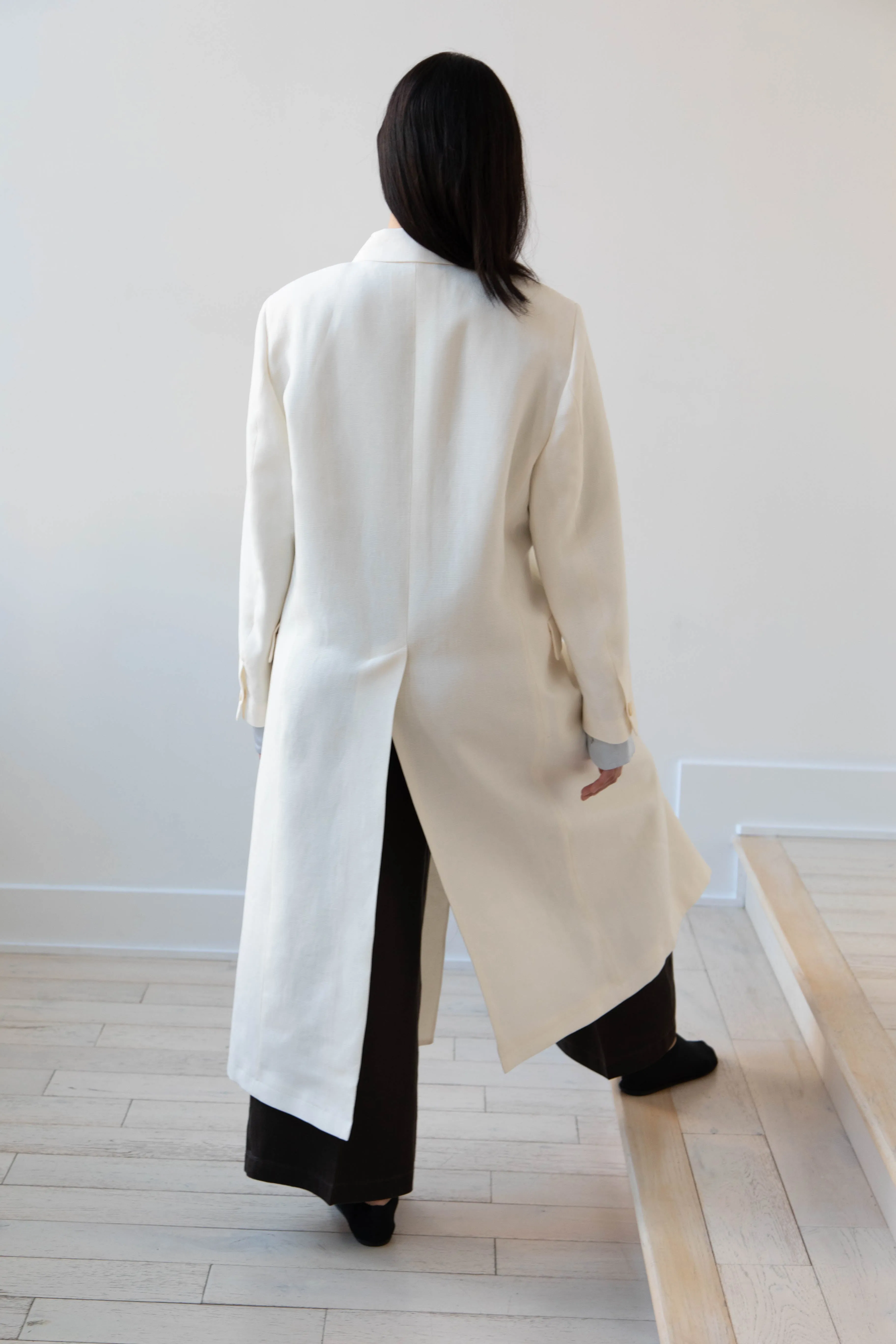 Barena Venezia | Cianni Canne Double Breasted Coat in Ivory