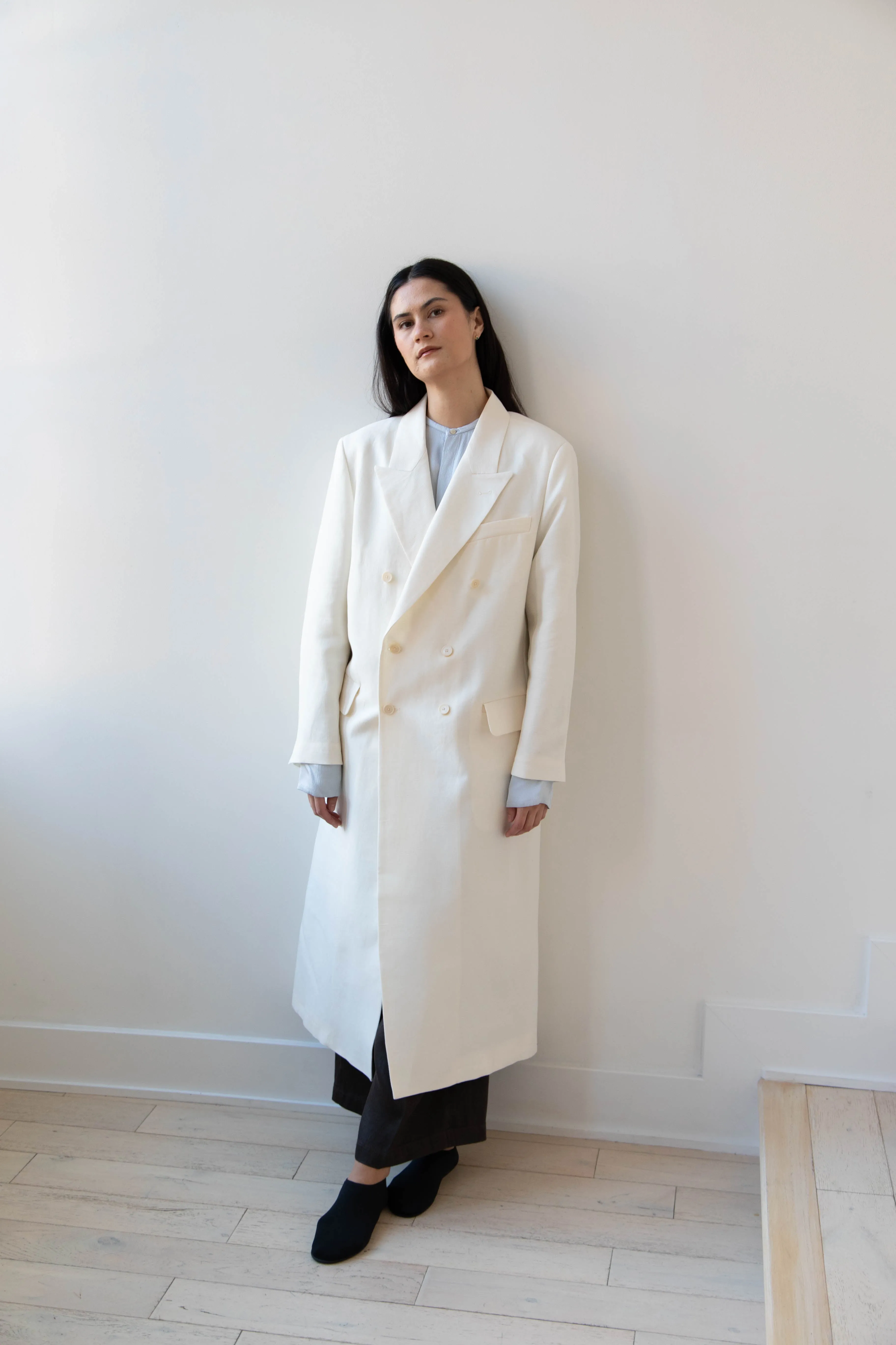 Barena Venezia | Cianni Canne Double Breasted Coat in Ivory