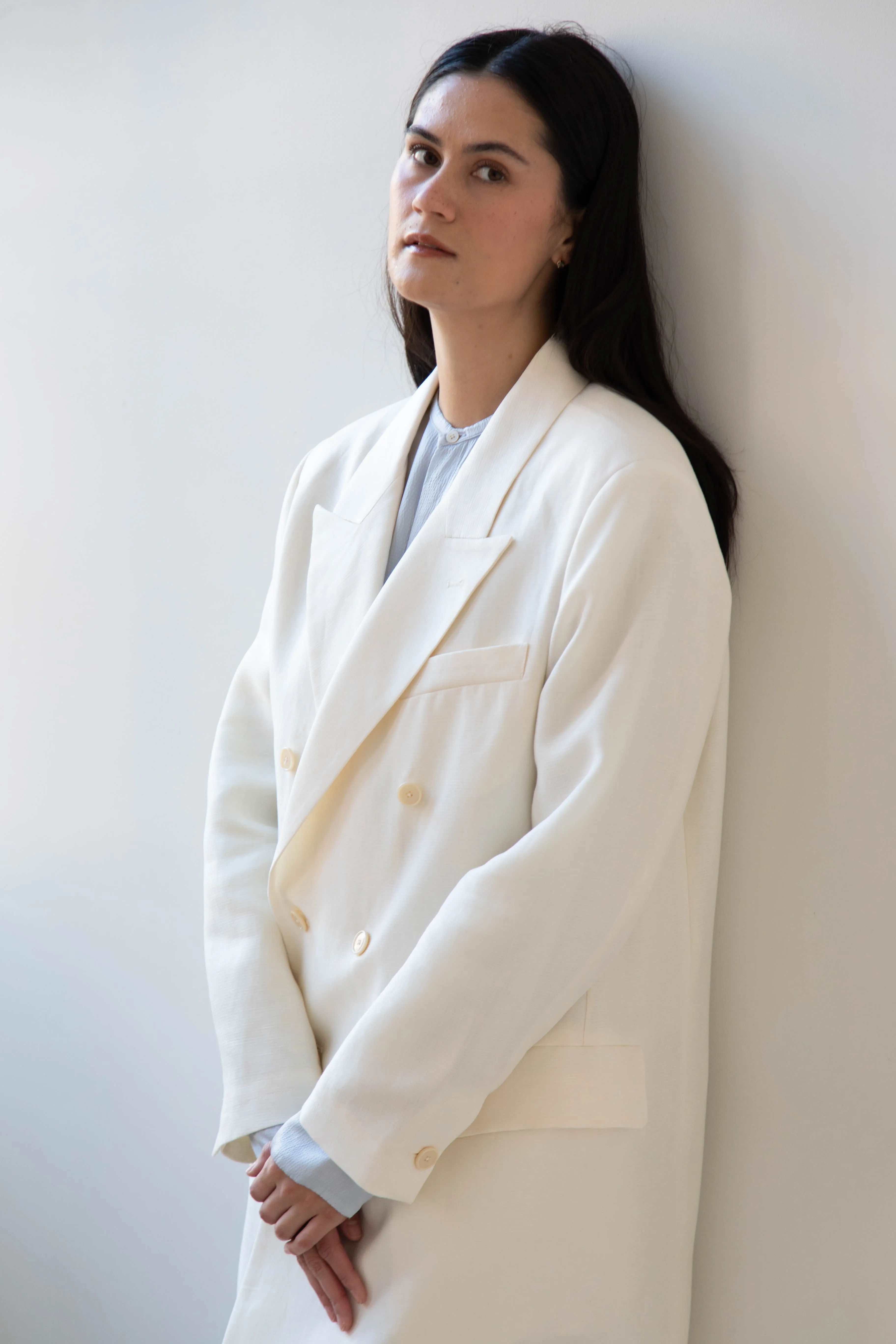 Barena Venezia | Cianni Canne Double Breasted Coat in Ivory