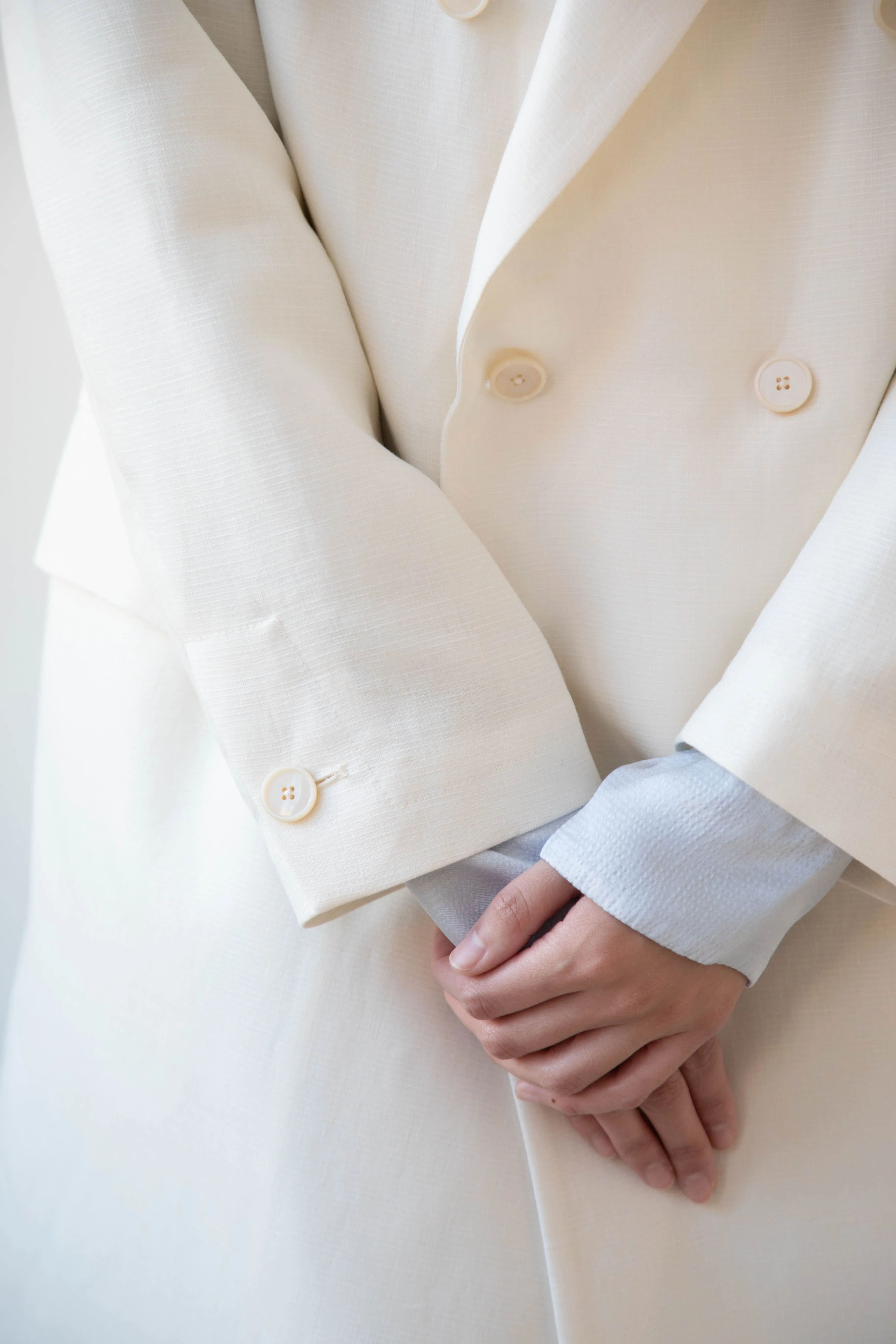 Barena Venezia | Cianni Canne Double Breasted Coat in Ivory