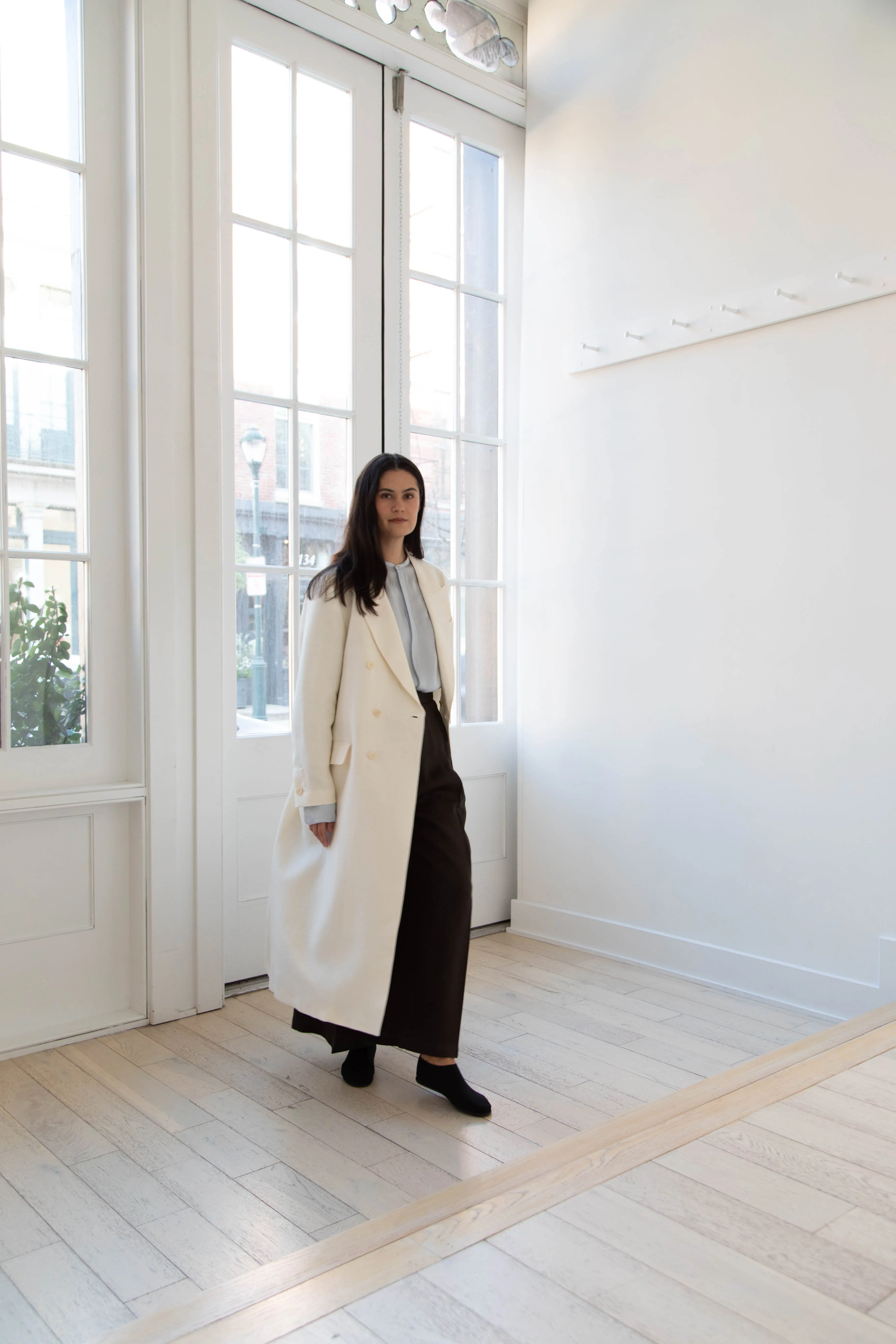 Barena Venezia | Cianni Canne Double Breasted Coat in Ivory
