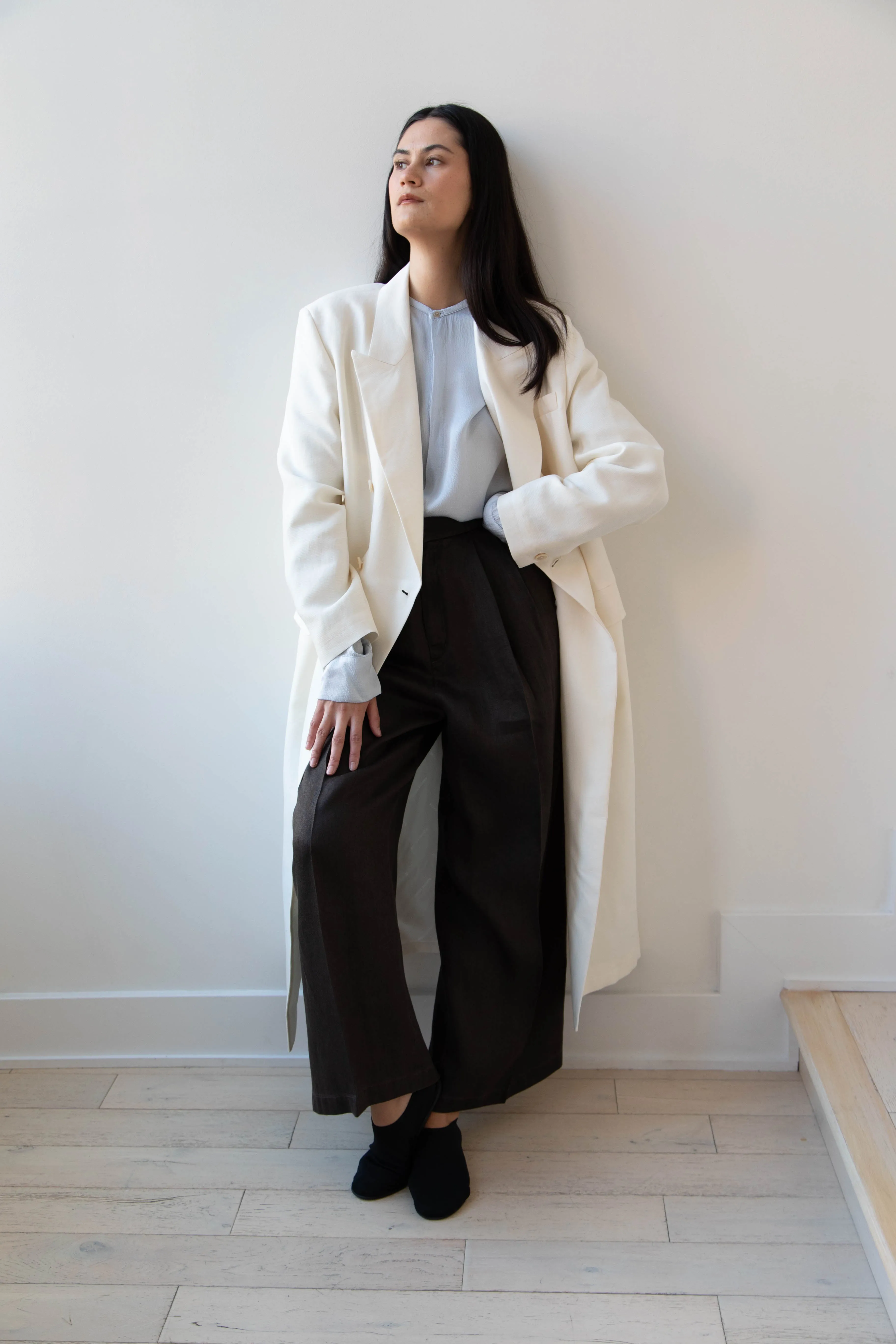 Barena Venezia | Cianni Canne Double Breasted Coat in Ivory