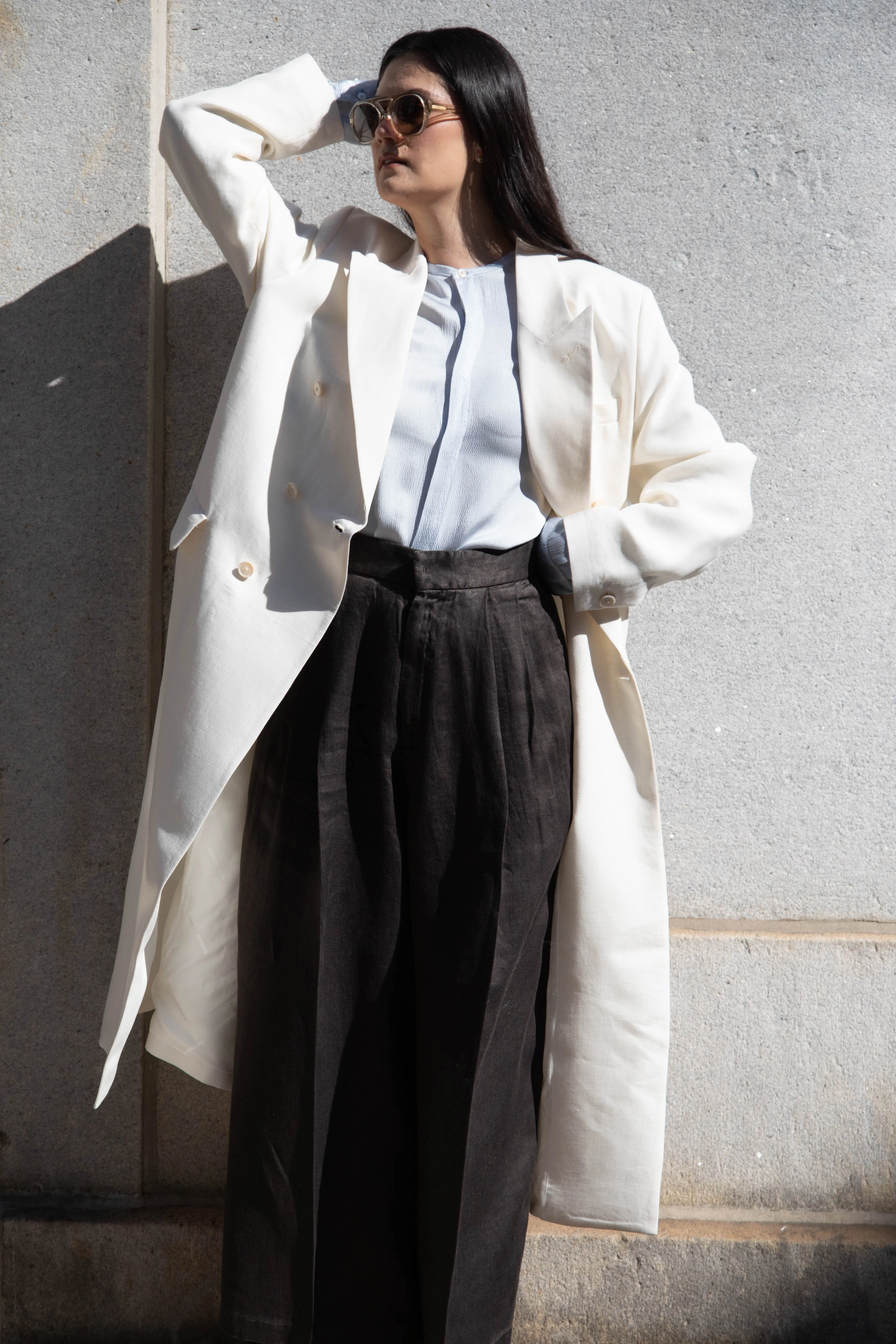Barena Venezia | Cianni Canne Double Breasted Coat in Ivory