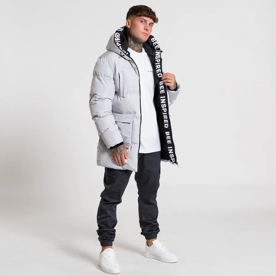 Bee Inspired Lota Puffer Jacket Light Grey