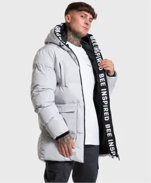 Bee Inspired Lota Puffer Jacket Light Grey