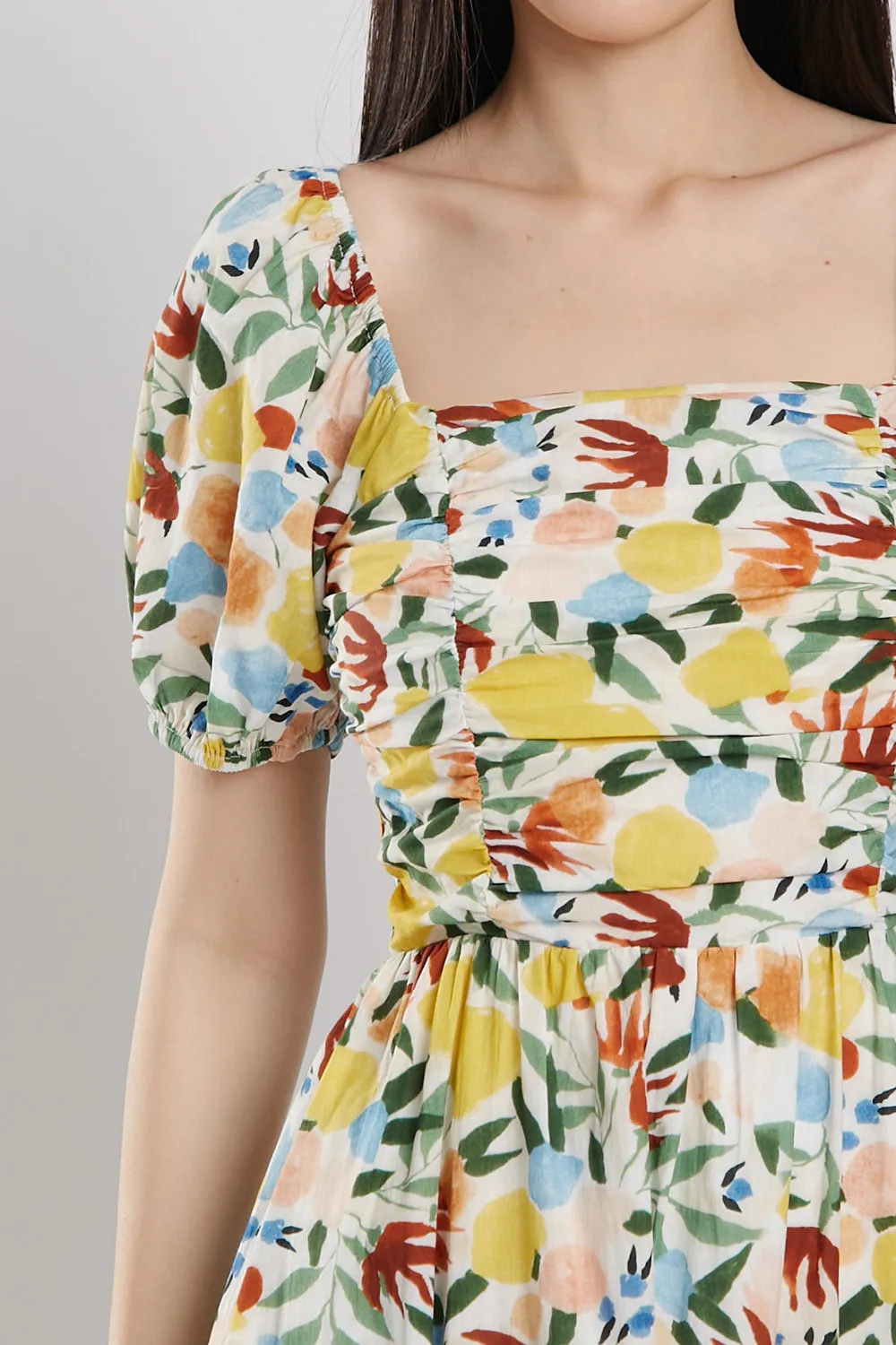Bernice Maxi Dress in Green Floral Print