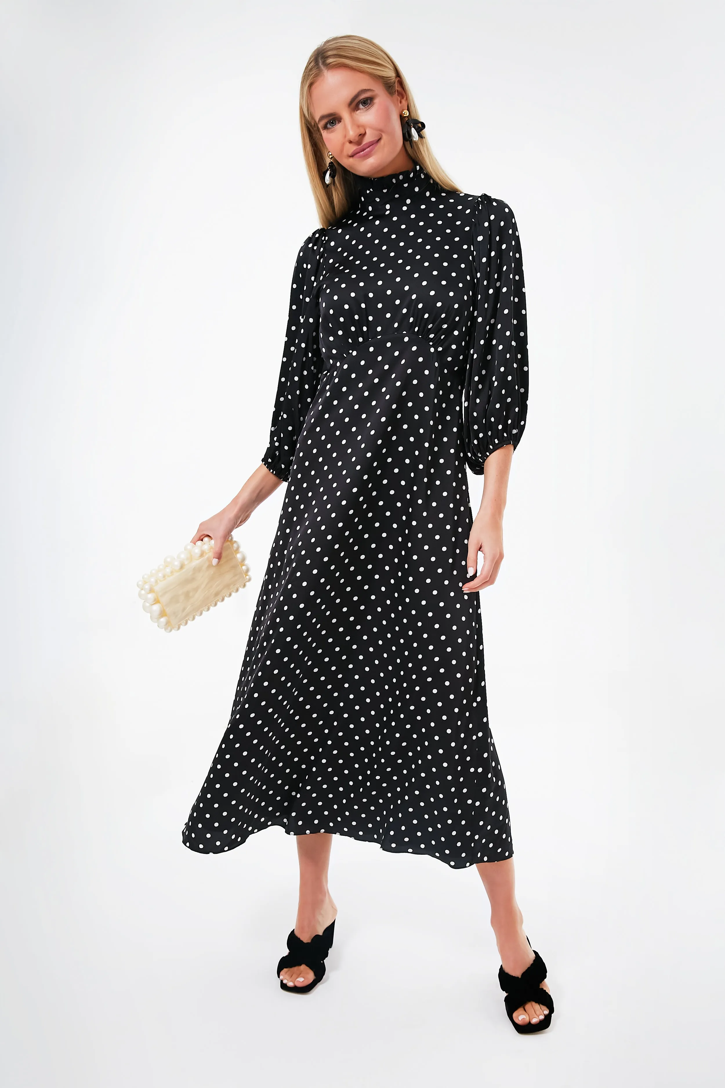 Black and White Polka Dot Roberts Dress