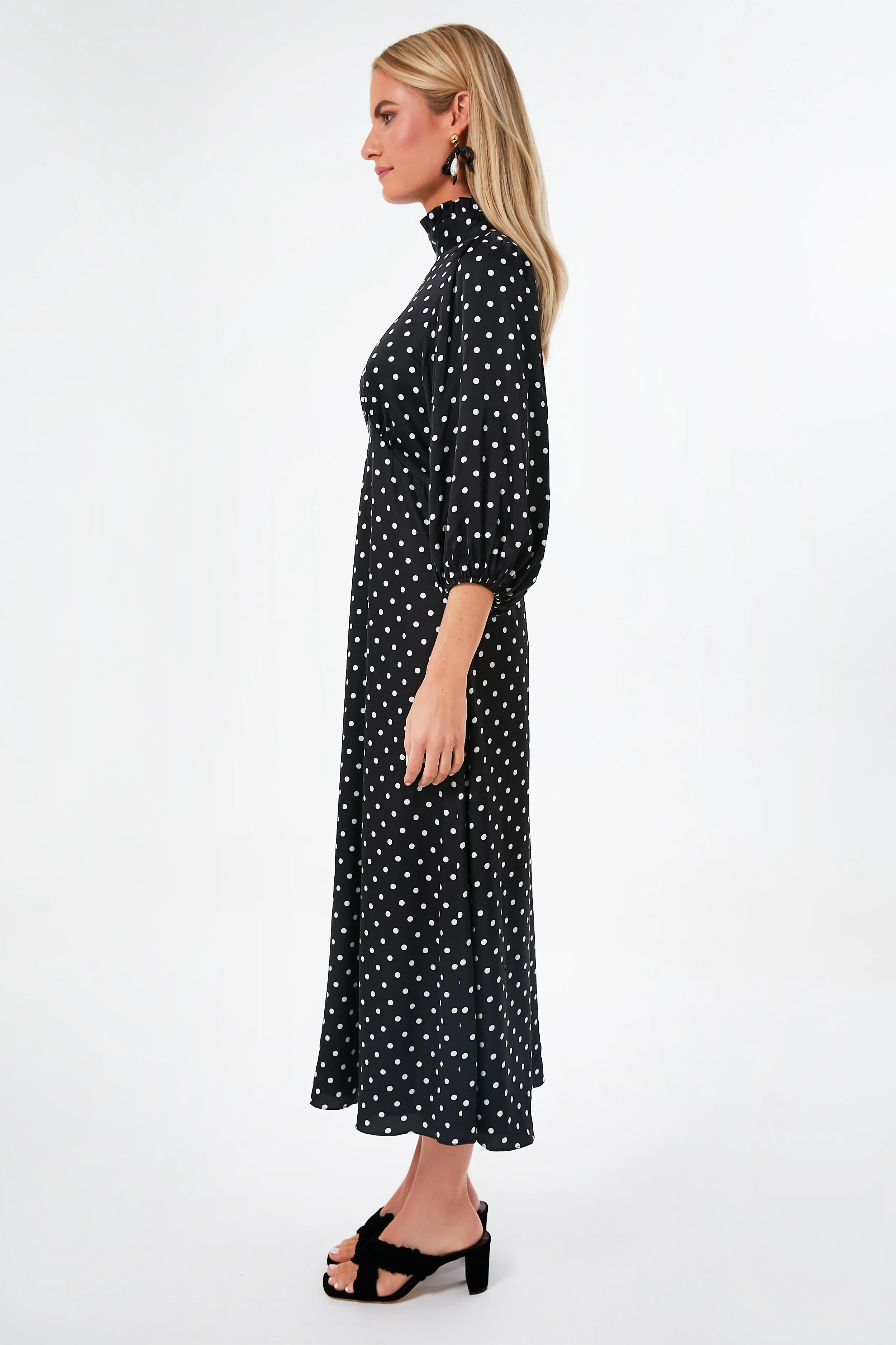 Black and White Polka Dot Roberts Dress