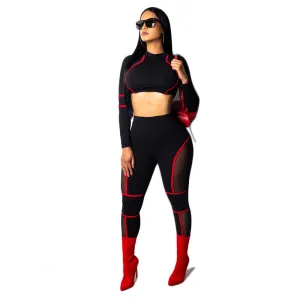 Black Mesh Spliced Set