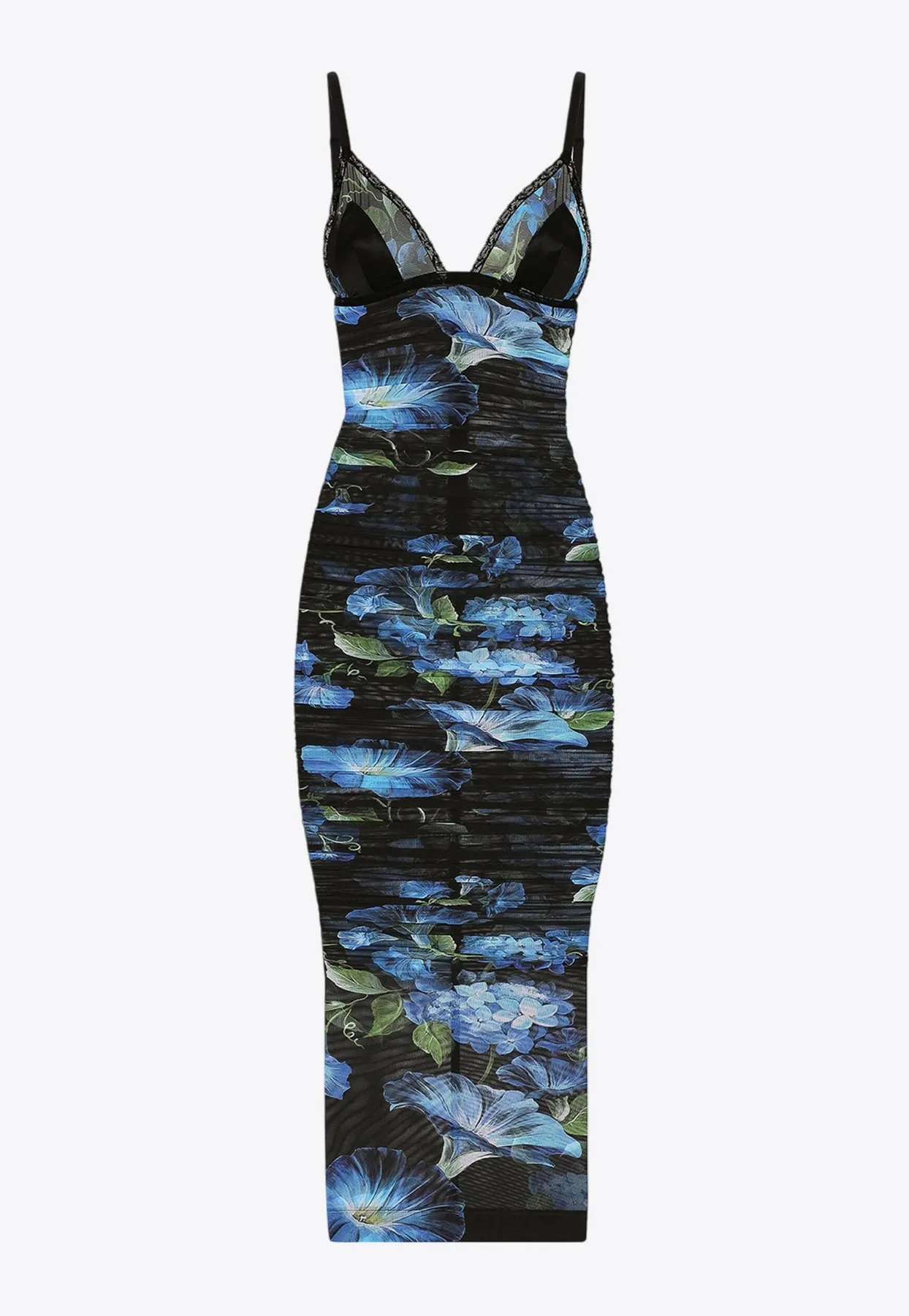 Bluebell Print Tulle Midi Slip Dress