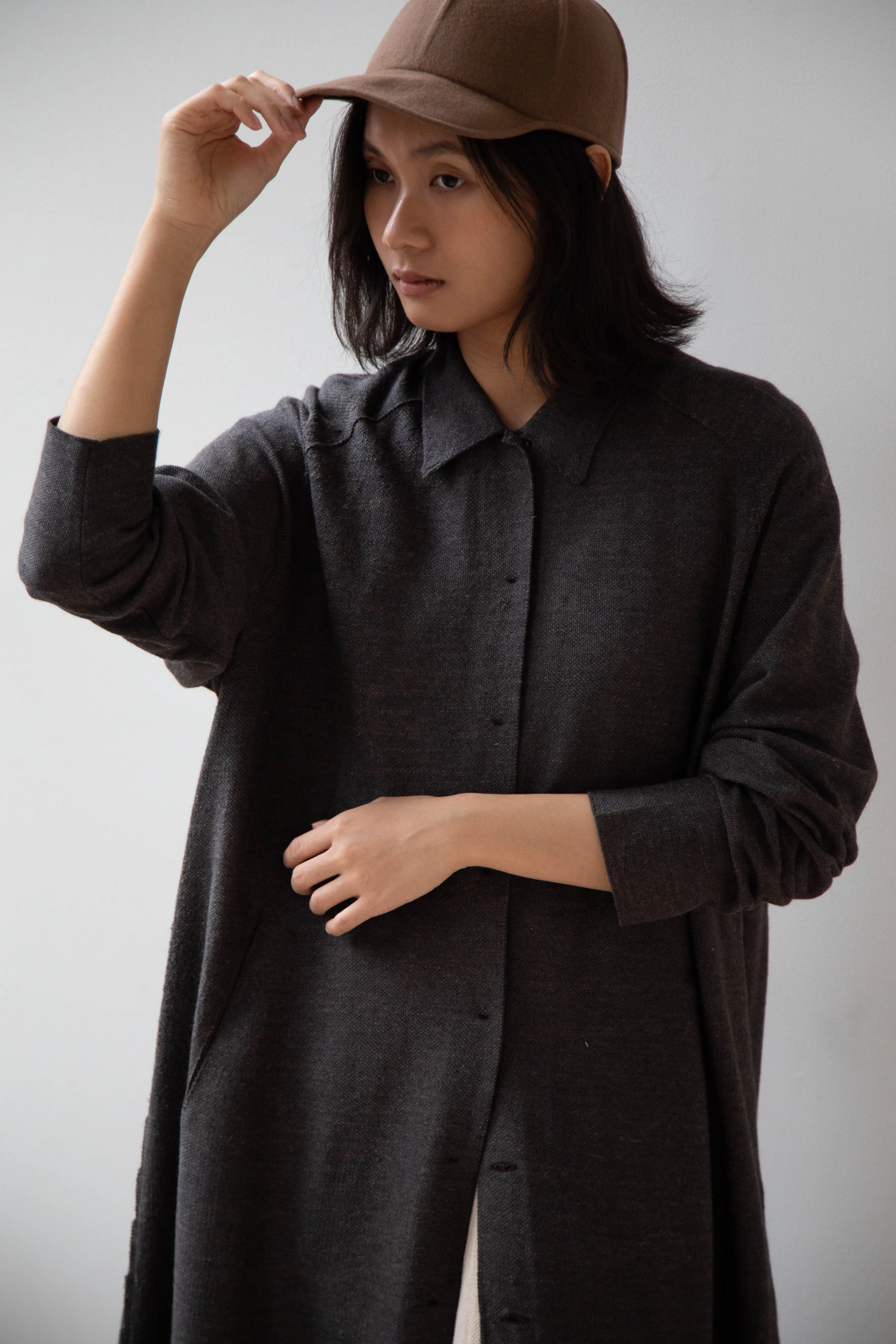 Boboutic | Robe Manteau in Black Brown