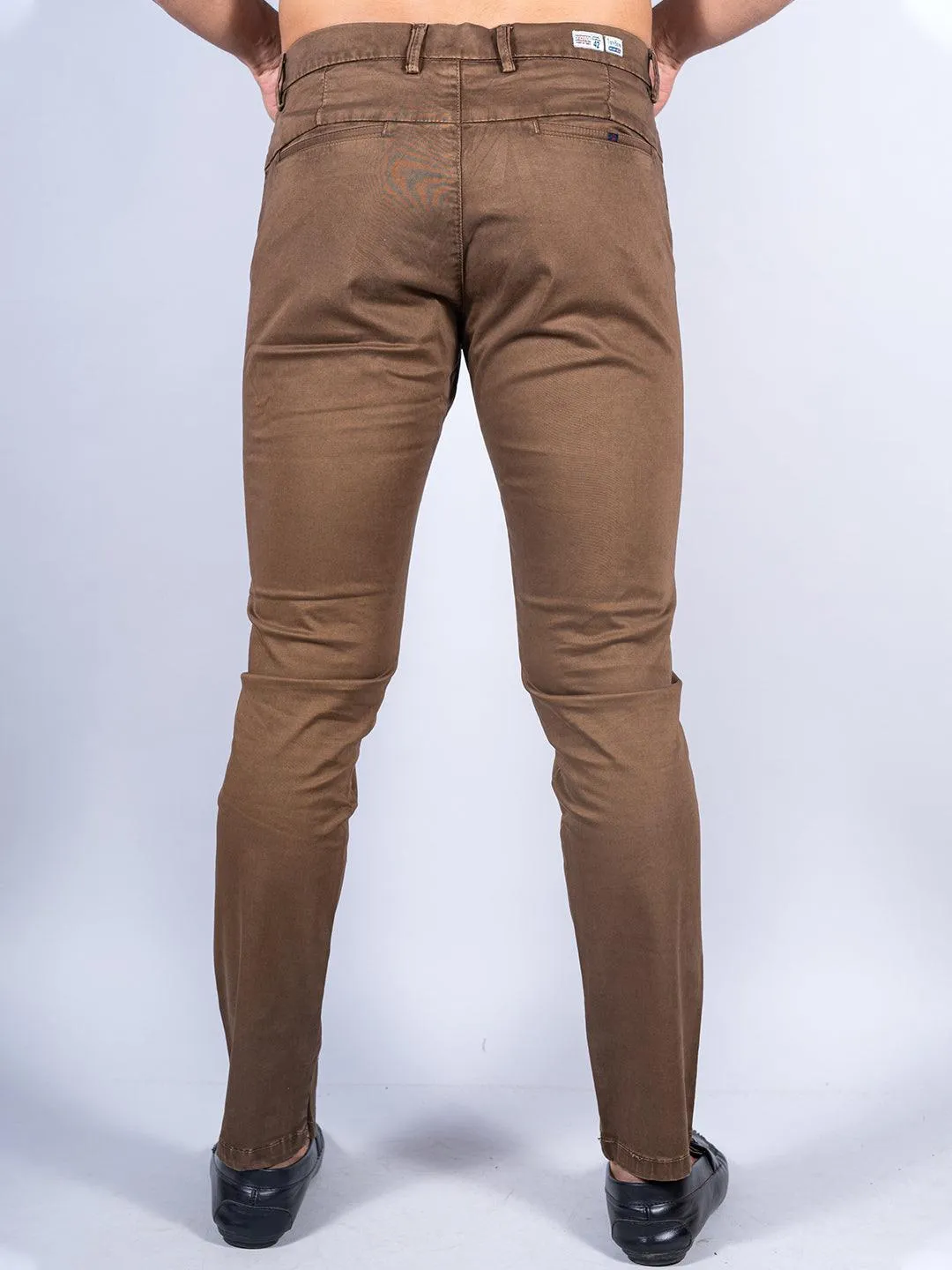 Brown Color Ankle Length Fusion Cotton Pant