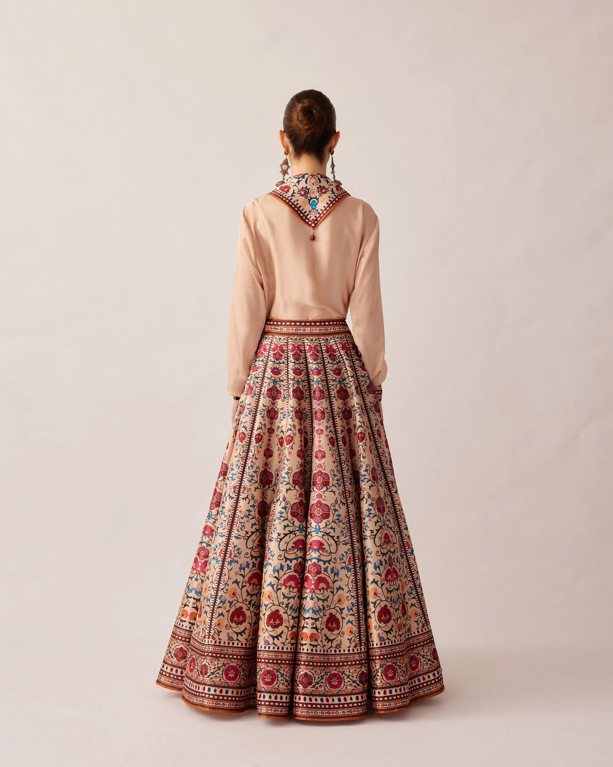 Bukhara Taupe Leela Top & Skirt Set