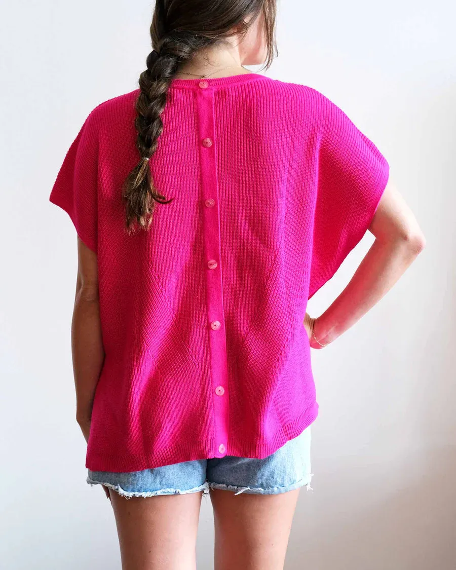 Camden Lipstick Short Sleeve Sweater