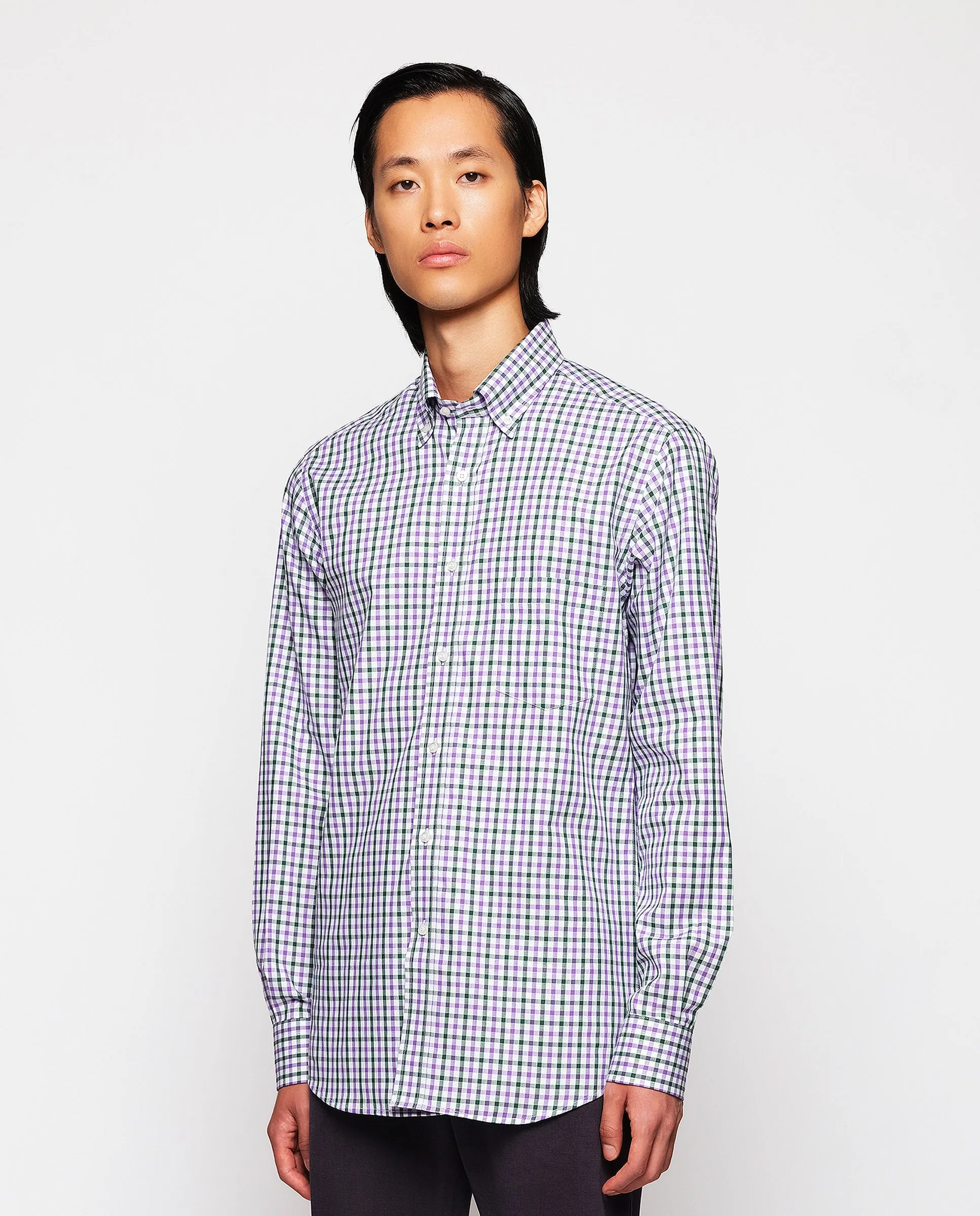 Camisa casual manga larga cuadros