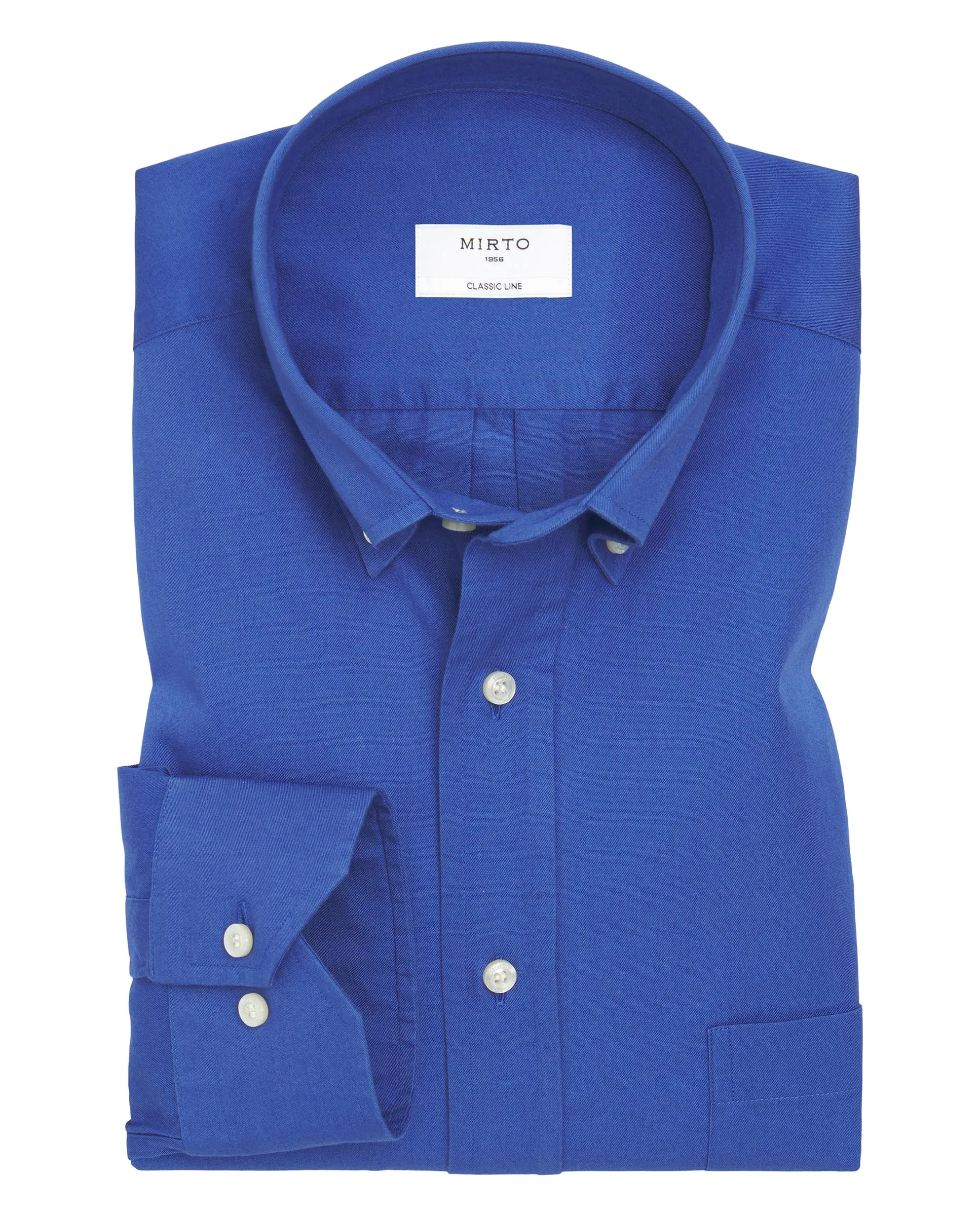 Camisa casual manga larga lisa azul royal