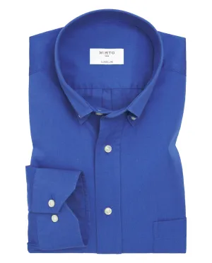 Camisa casual manga larga lisa azul royal