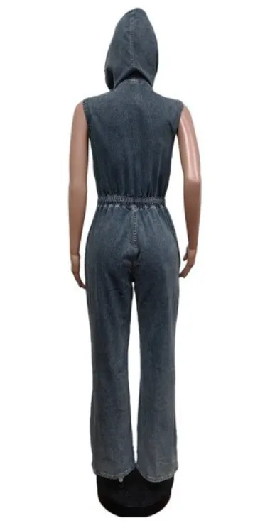 Cargo Denim Jumpsuit
