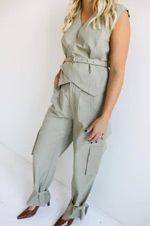 Cargo-Style High-Waisted Pants-Final Sale
