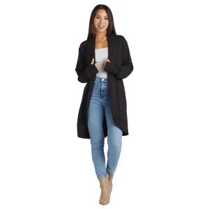 Cascade Bamboo Cardigan with Bracelet Thumbholes - Black - FINAL SALE