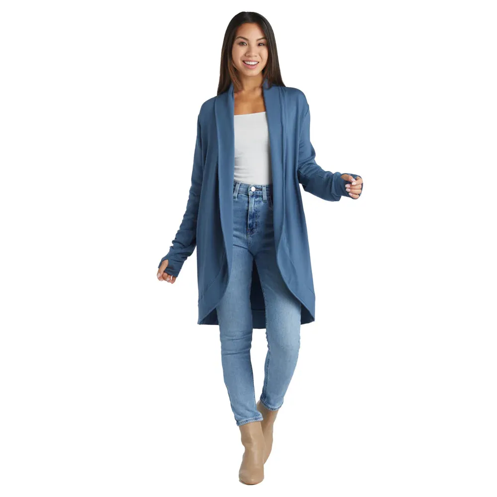Cascade Bamboo Cardigan with Bracelet Thumbholes - Spring Lake - FINAL SALE
