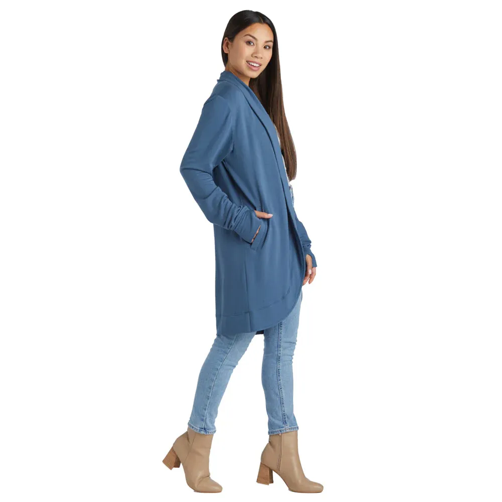 Cascade Bamboo Cardigan with Bracelet Thumbholes - Spring Lake - FINAL SALE