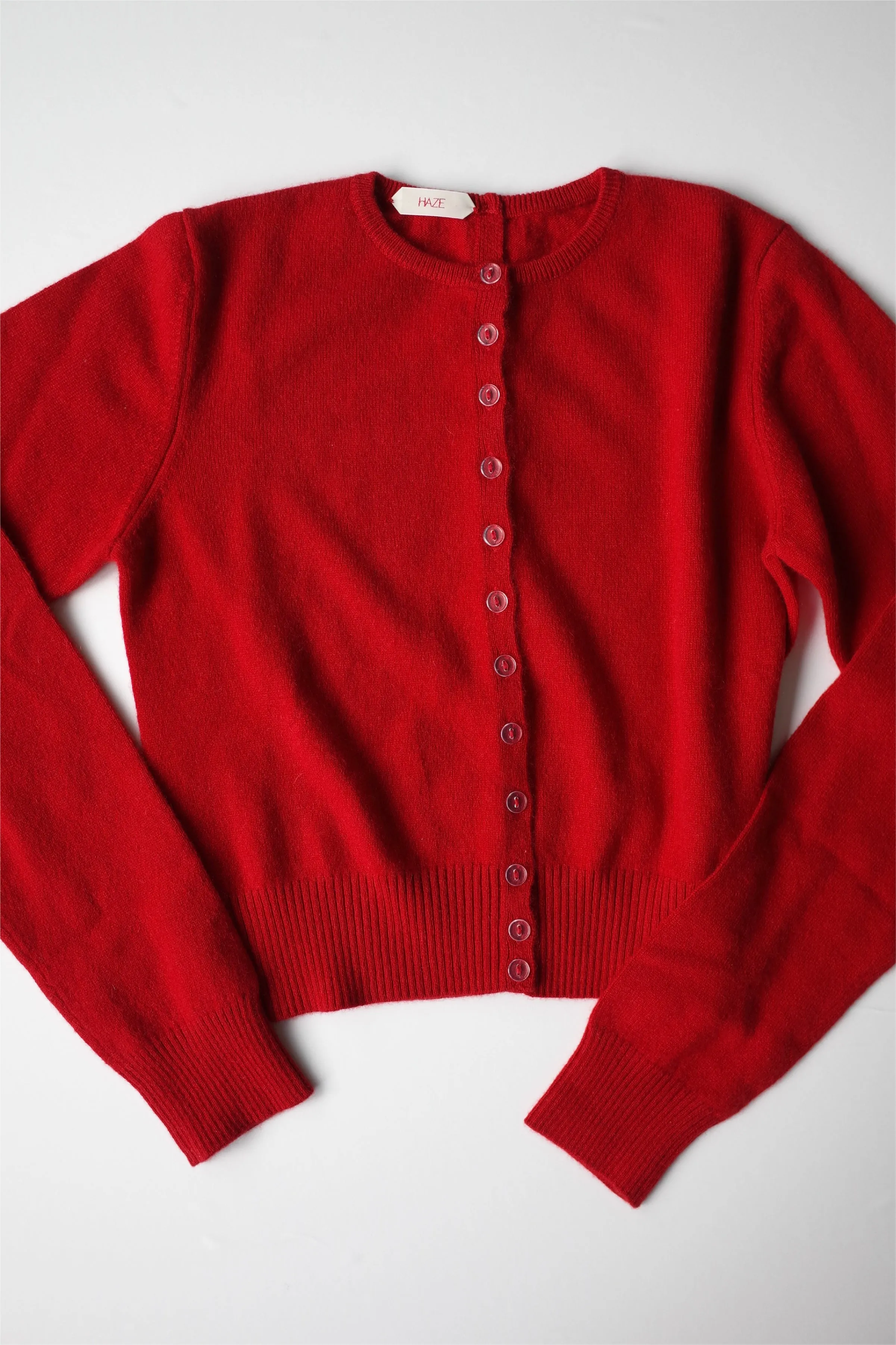 CASHMERE CARDIGAN　RED