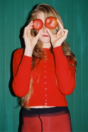 CASHMERE CARDIGAN　RED