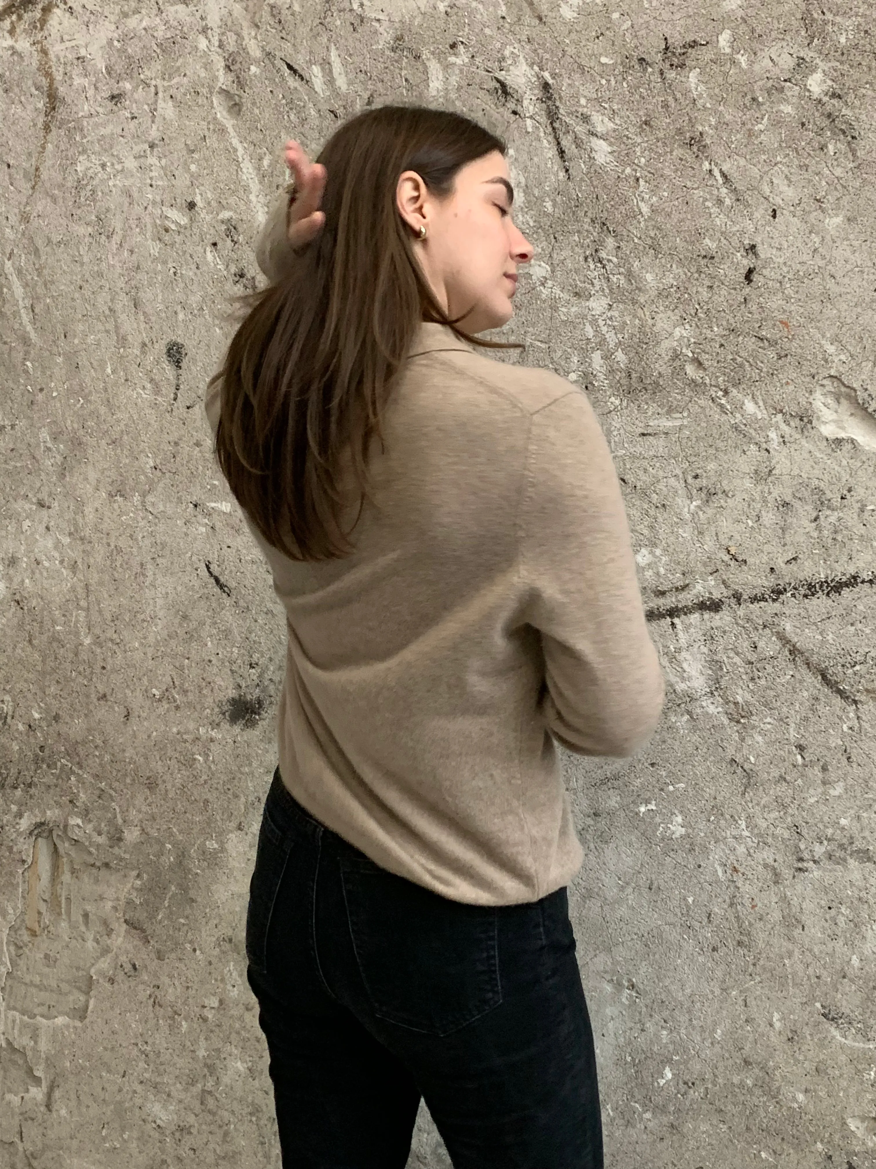 cashmere collared cardigan