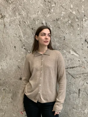 cashmere collared cardigan