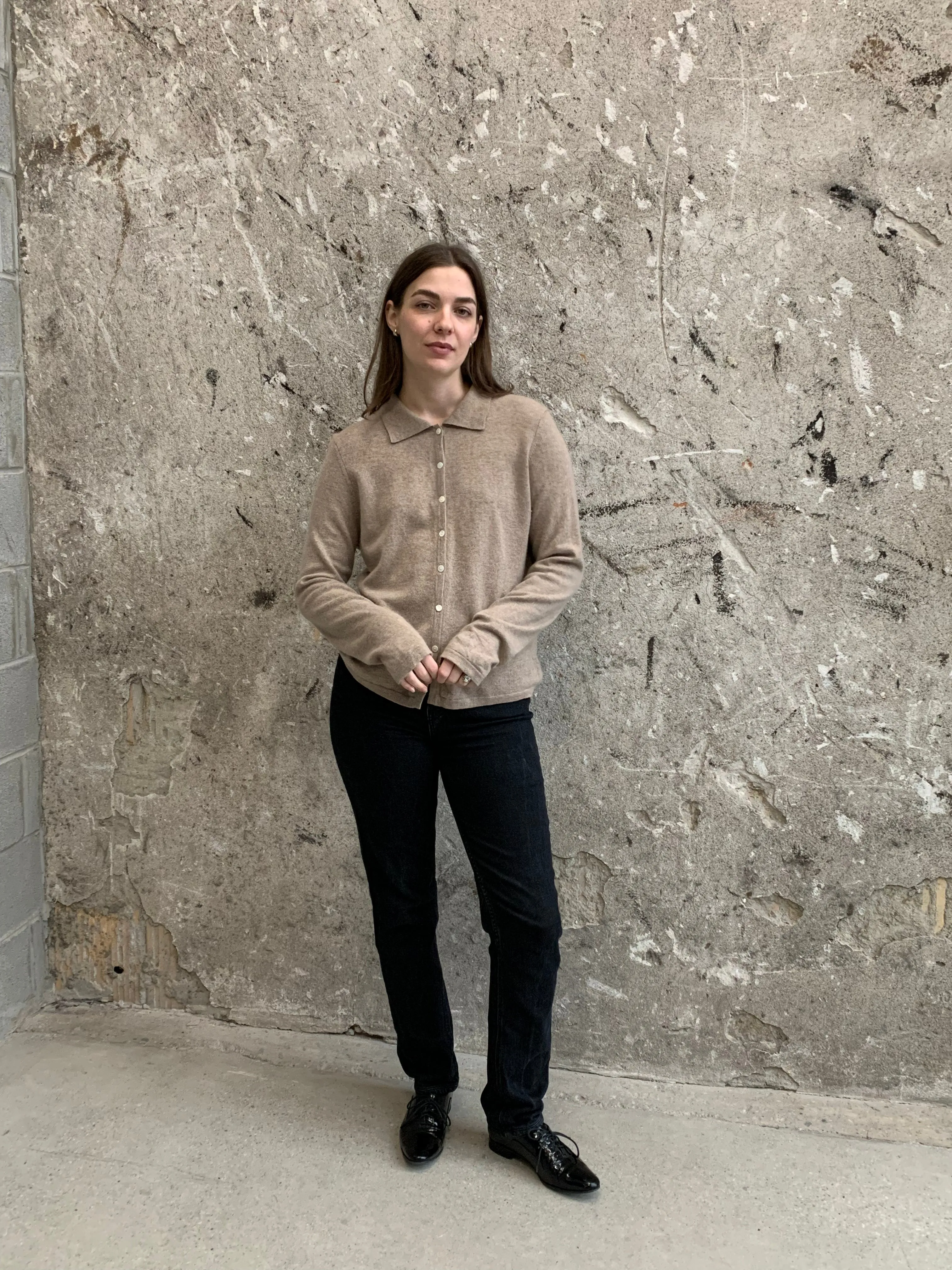 cashmere collared cardigan