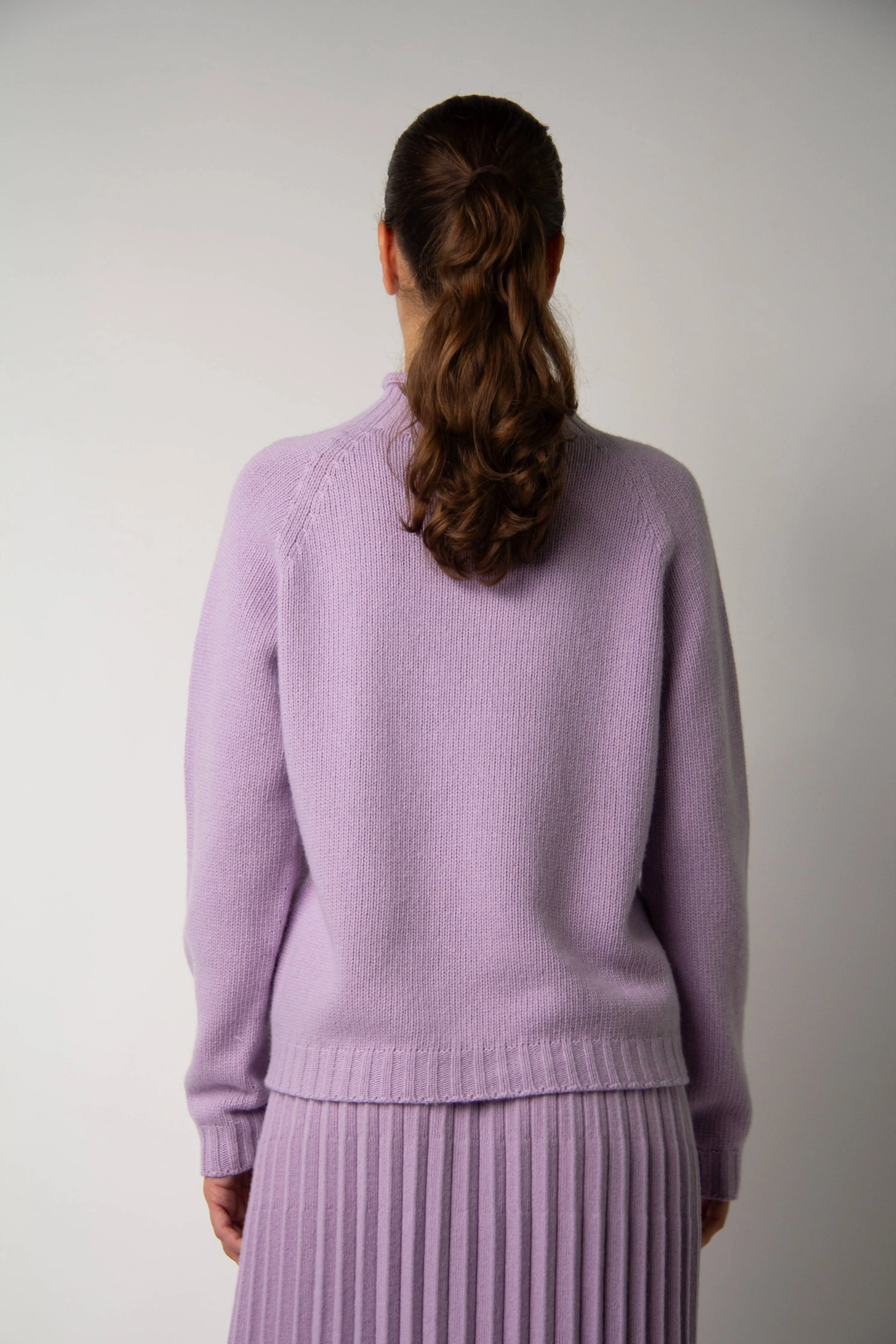 Cashmere Mix Wide Neck Cable Sweater (3D-Knit)