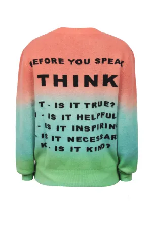 Cashmere Ombre Crewneck Think Sweater