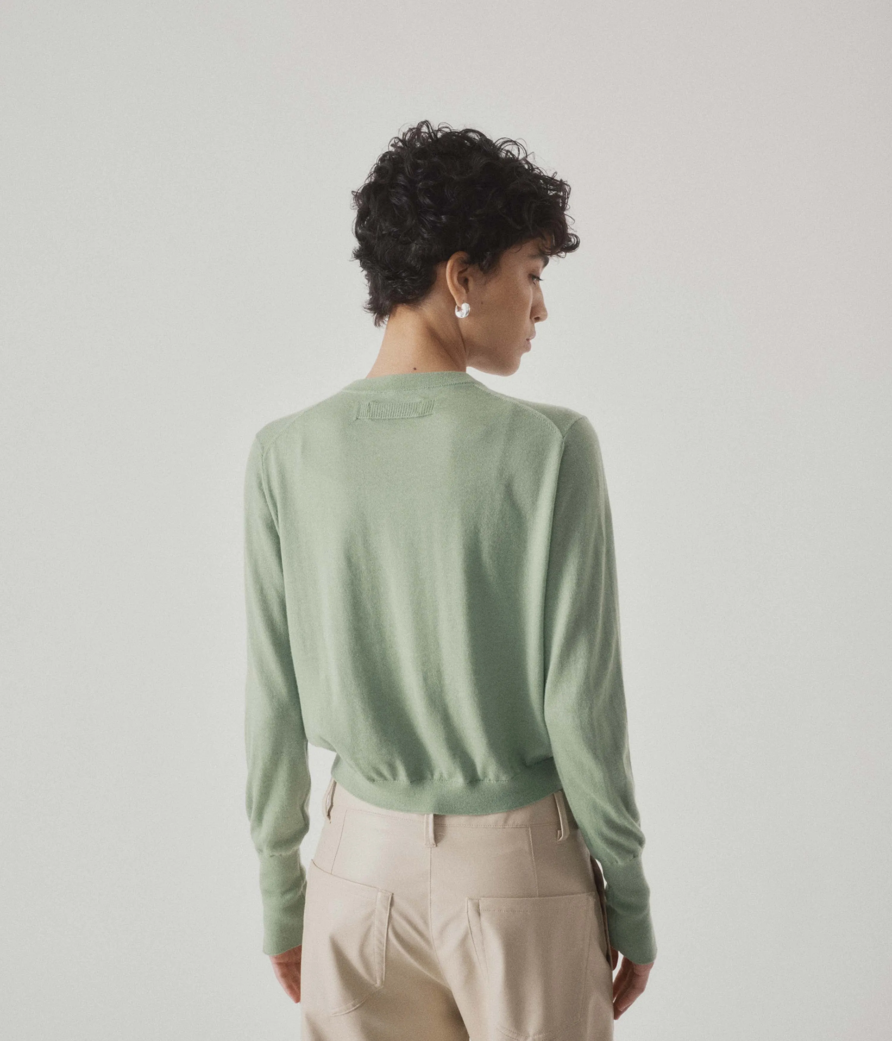CASHMERE PULLOVER IN PISTACHIO
