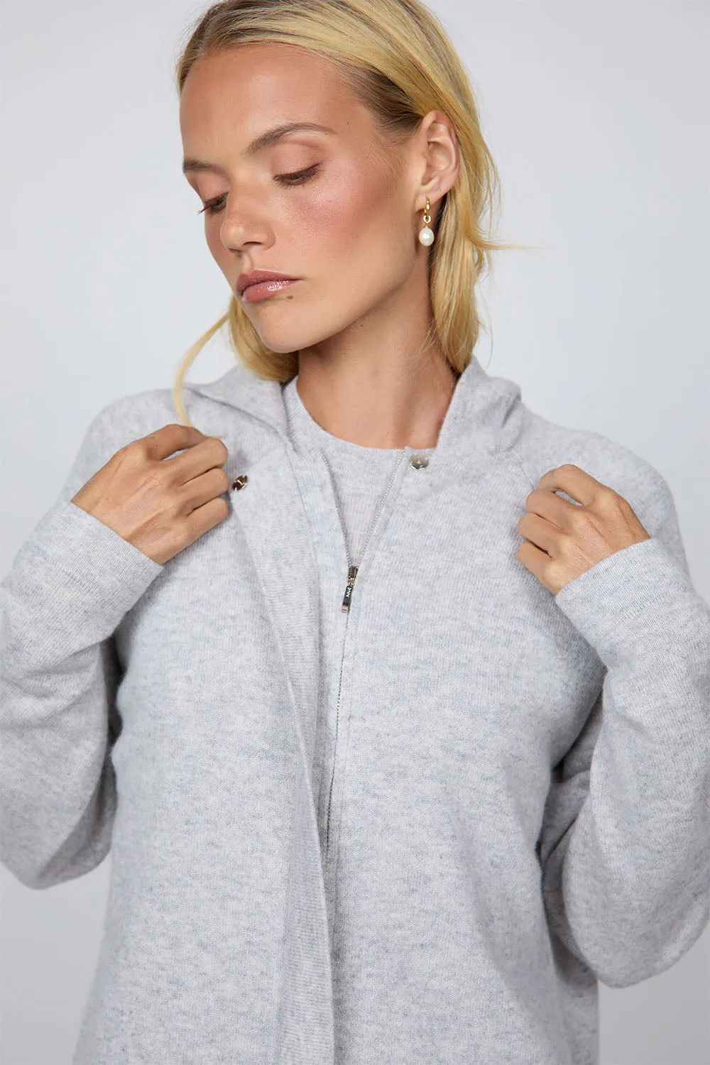 Cashmere Zip Hoodie - Fog
