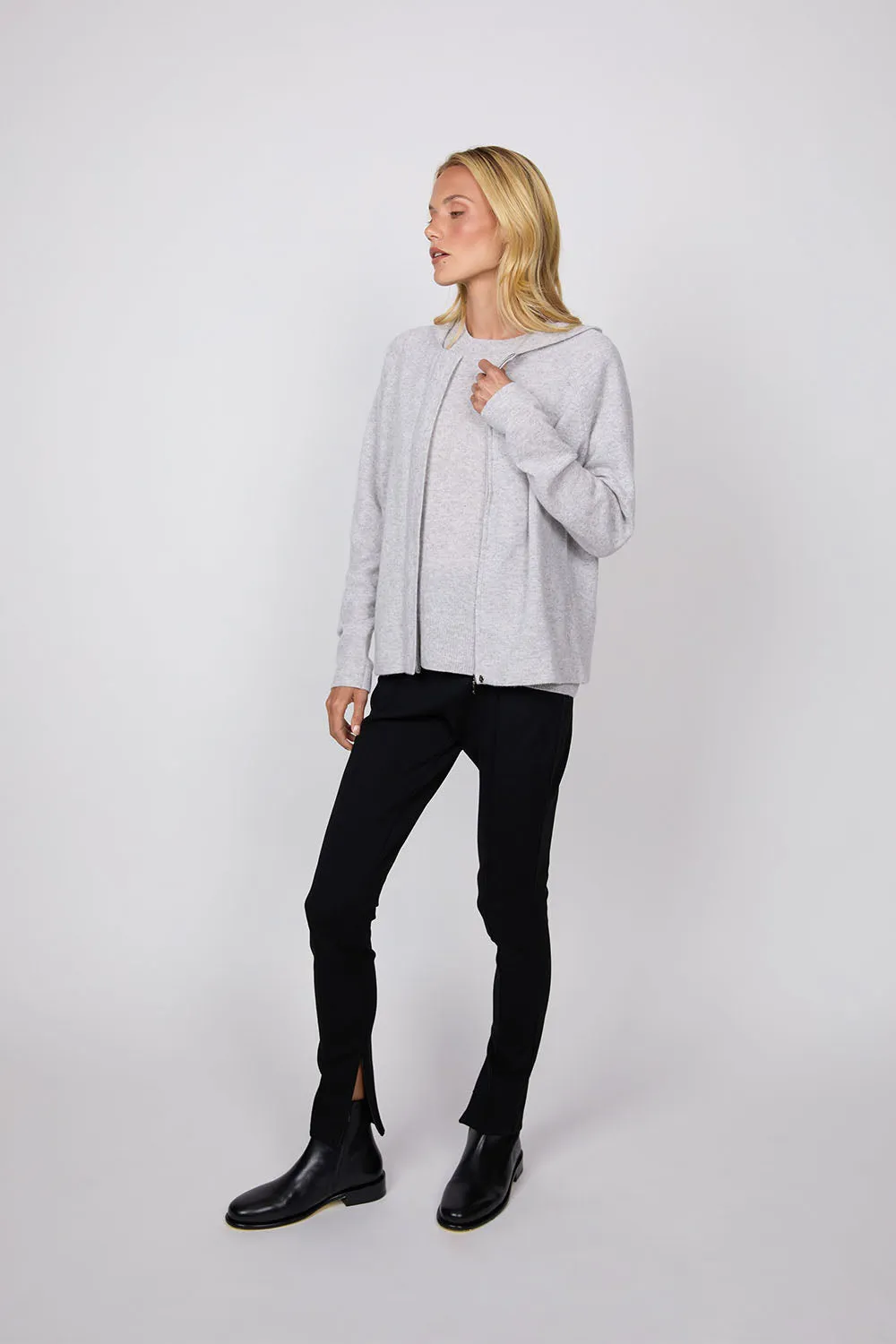 Cashmere Zip Hoodie - Fog
