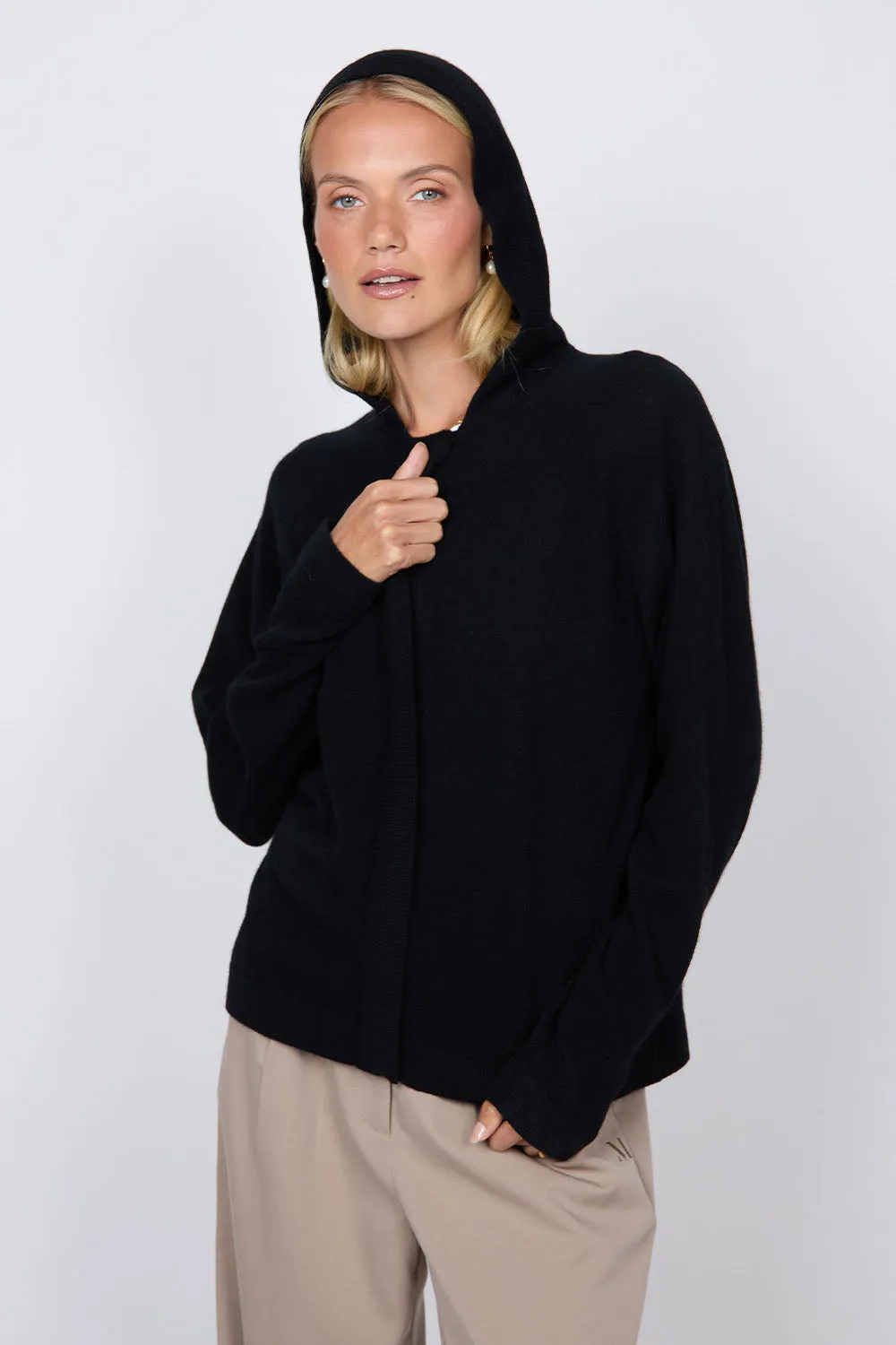 Cashmere Zip Hoodie - Obsidian