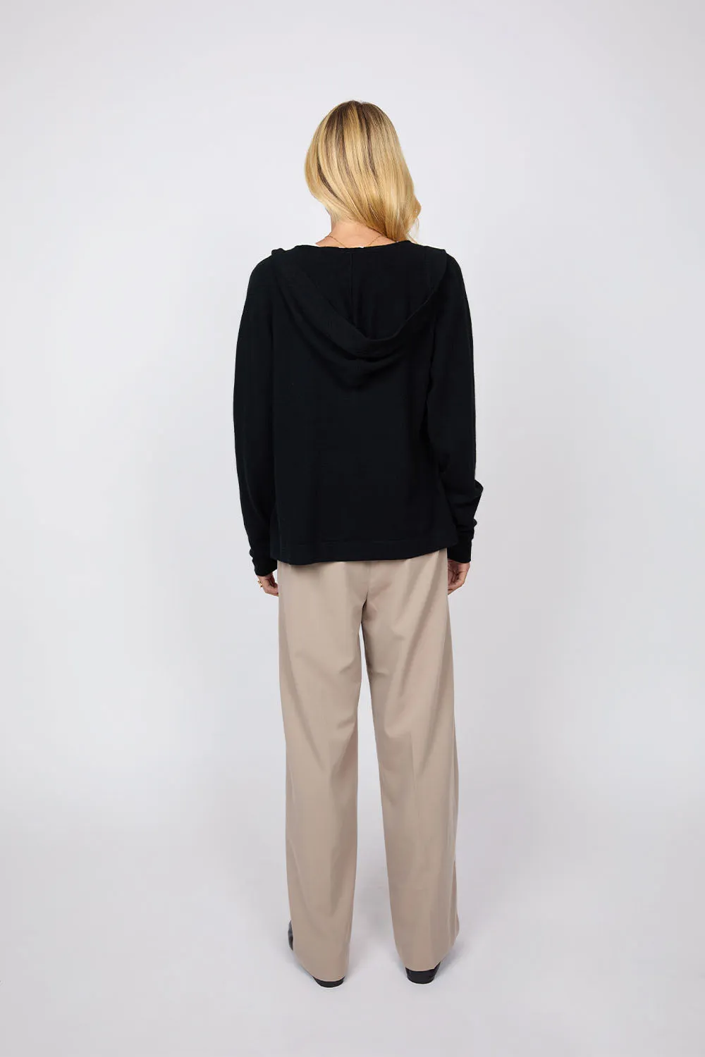Cashmere Zip Hoodie - Obsidian