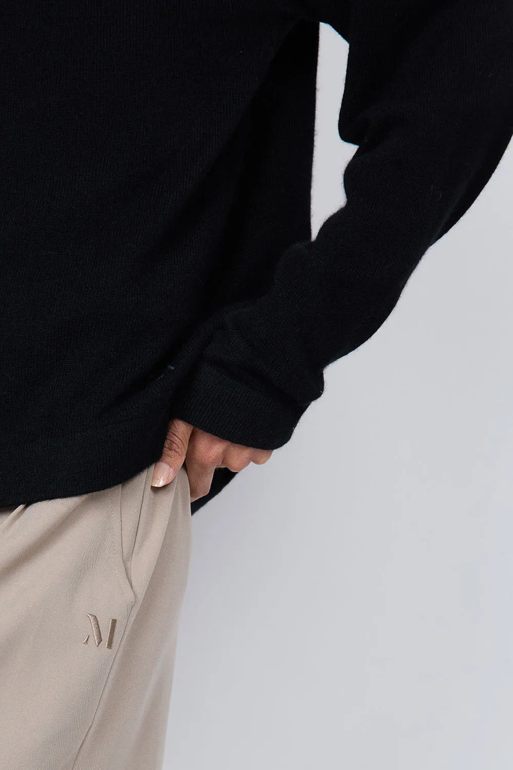 Cashmere Zip Hoodie - Obsidian