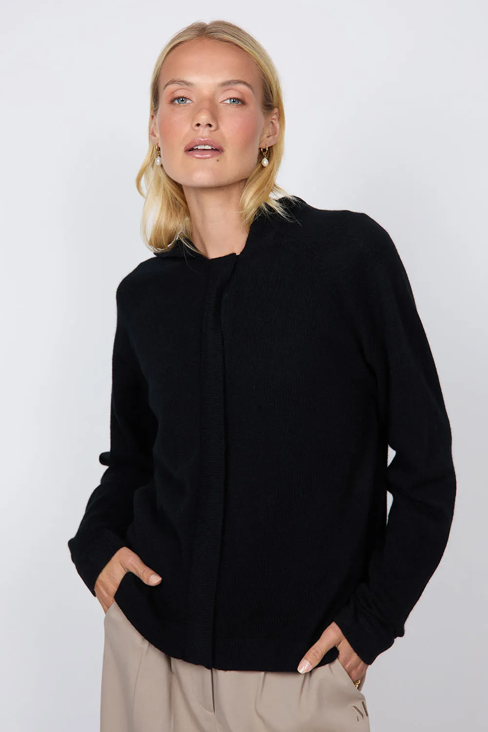 Cashmere Zip Hoodie - Obsidian