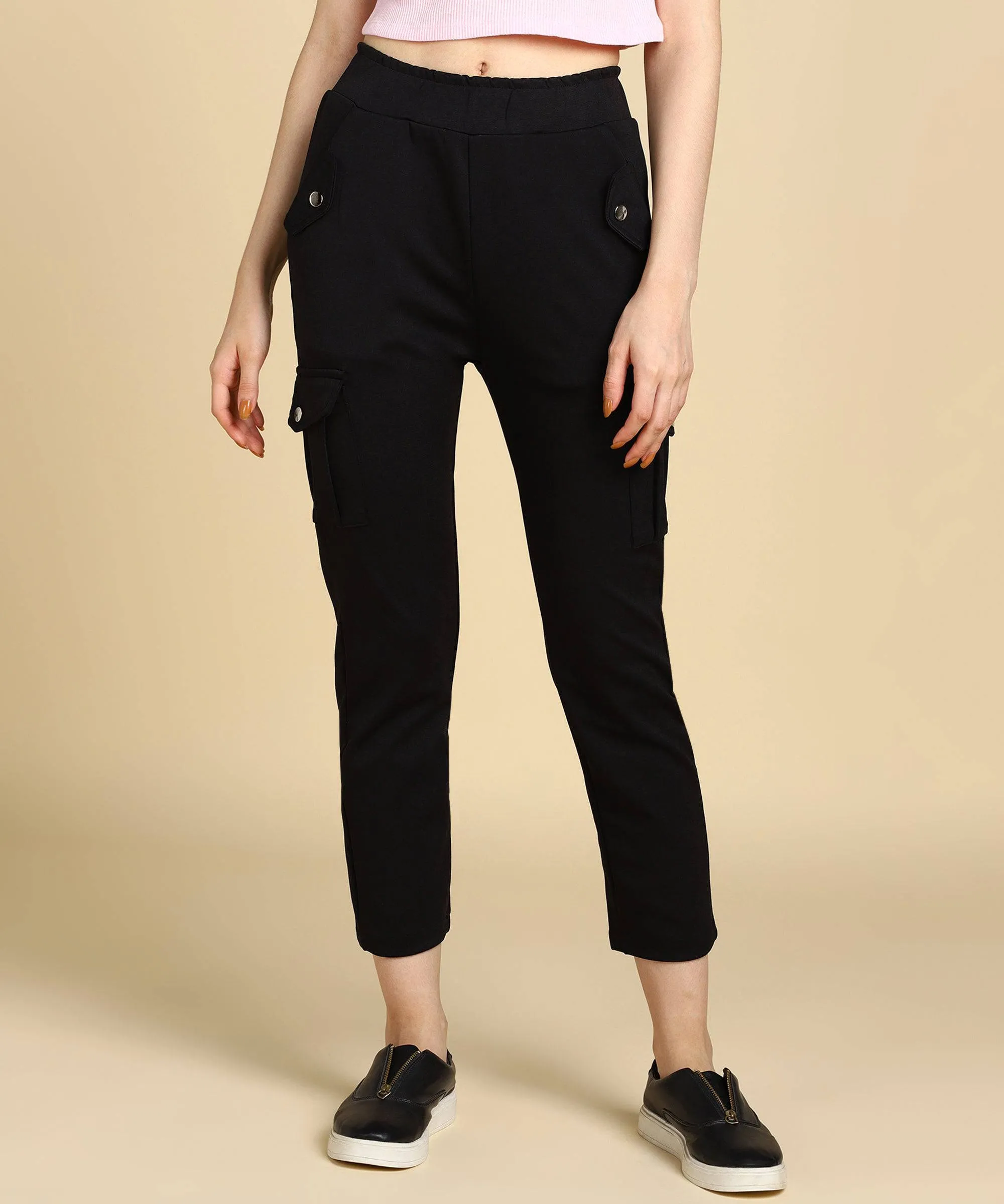 Casual High Waist Tapered Cargo Pants