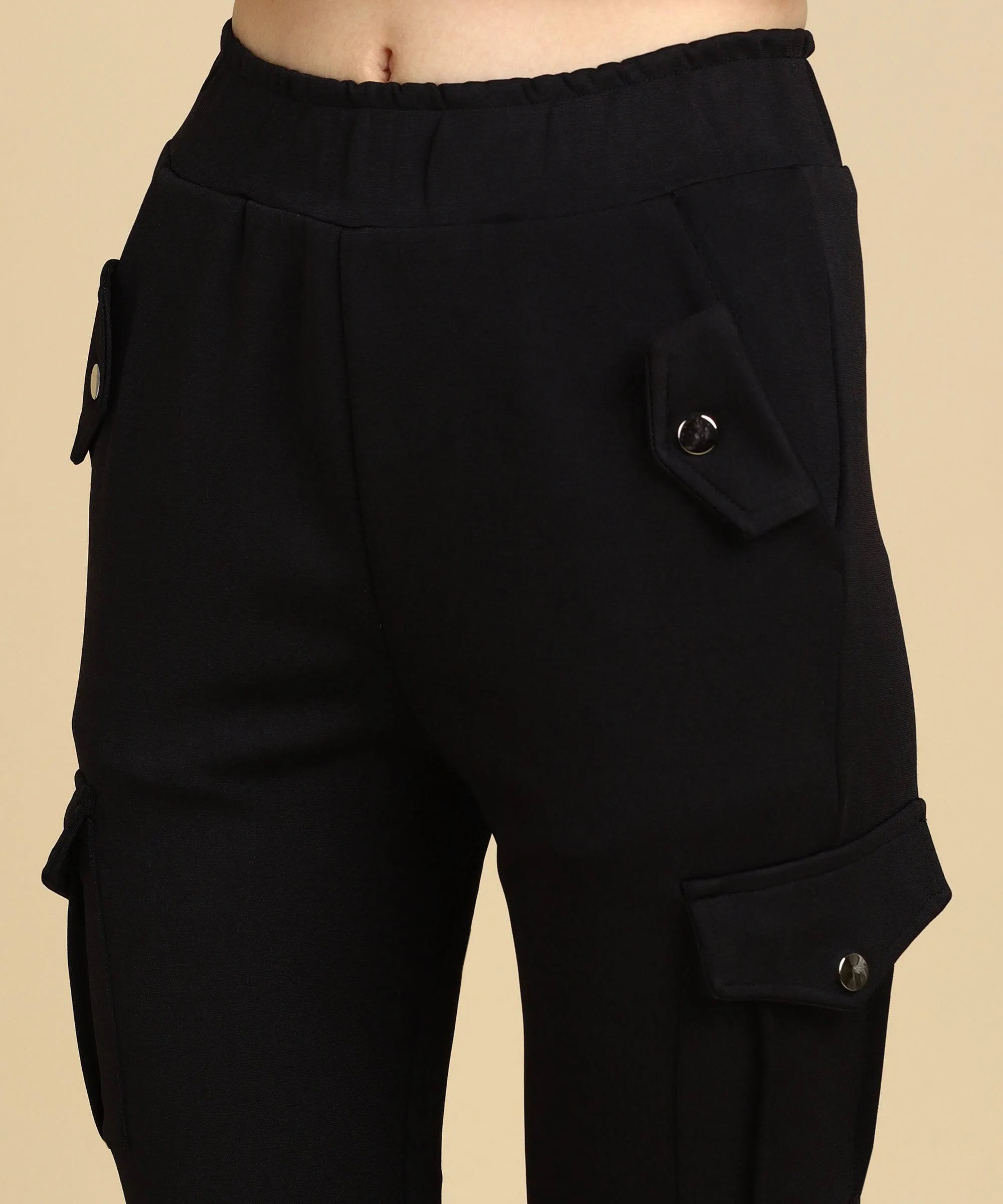 Casual High Waist Tapered Cargo Pants