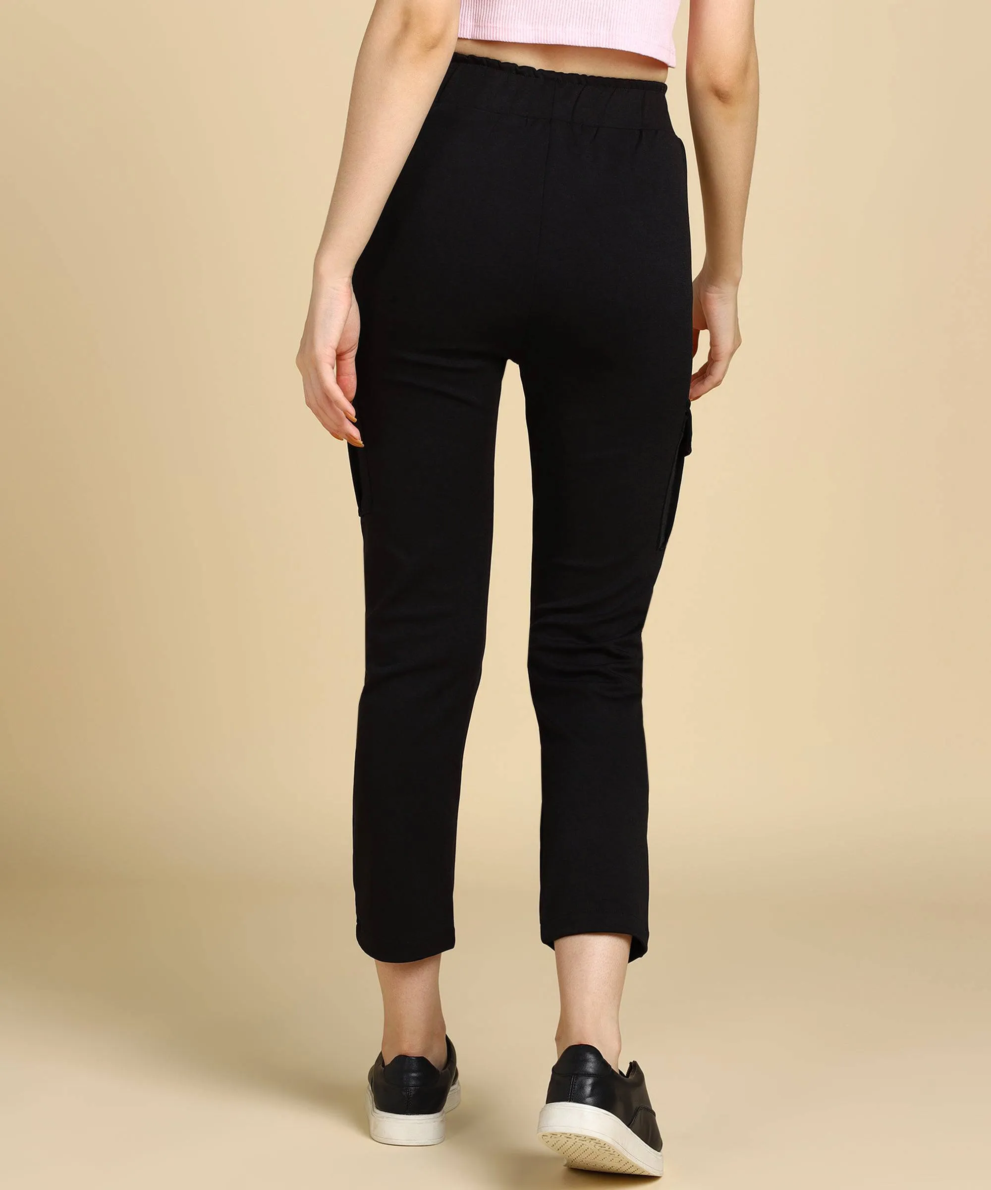 Casual High Waist Tapered Cargo Pants