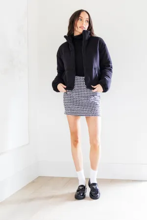Celine Knit Puffer Jacket in Black