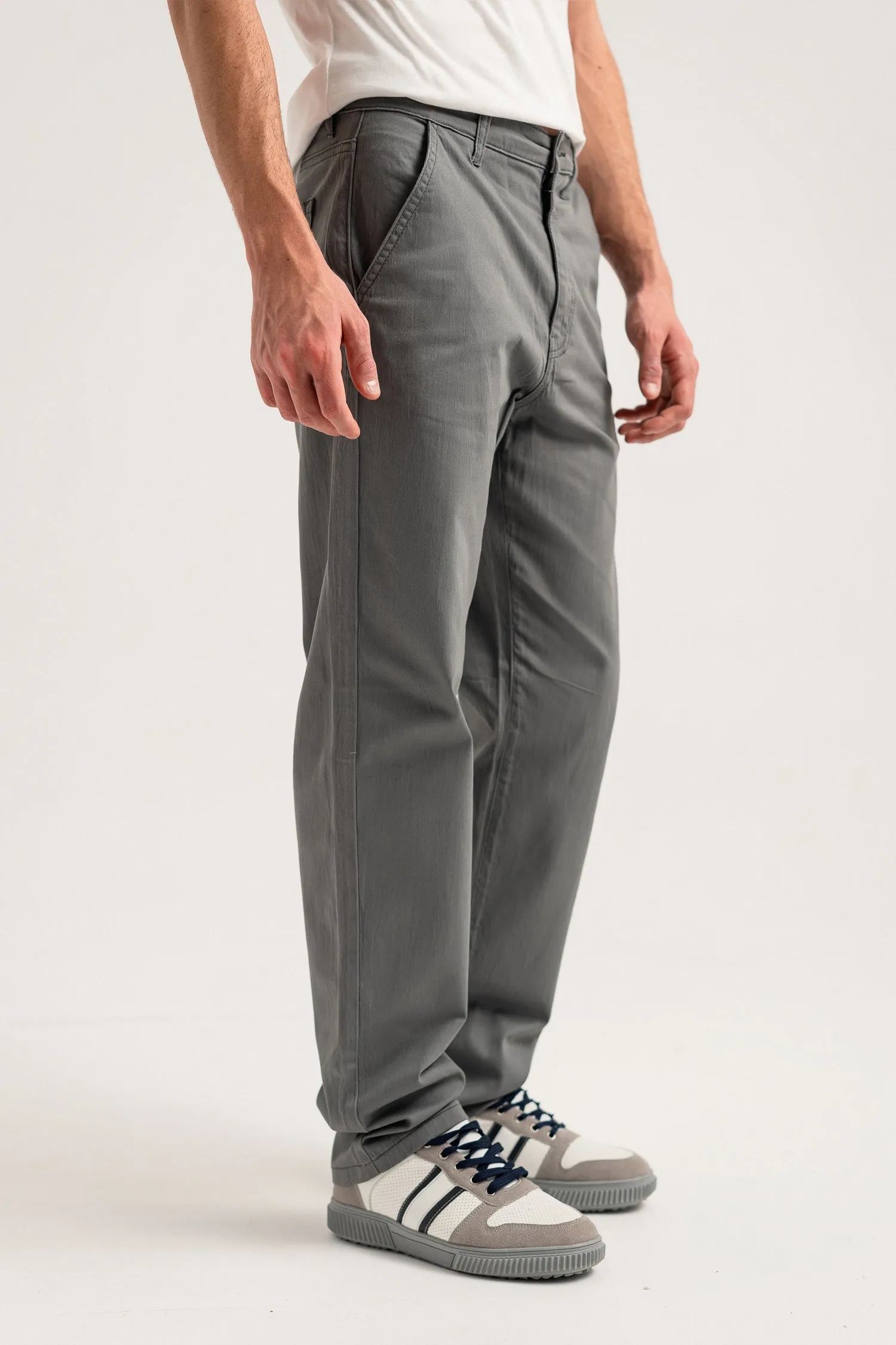 Charcoal Regular Fit Chino Pants