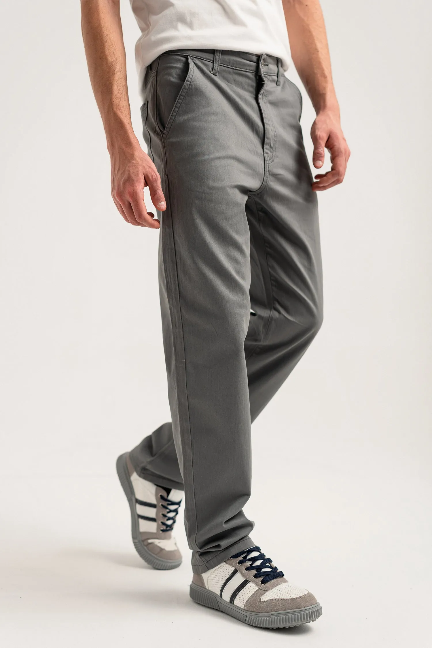 Charcoal Regular Fit Chino Pants