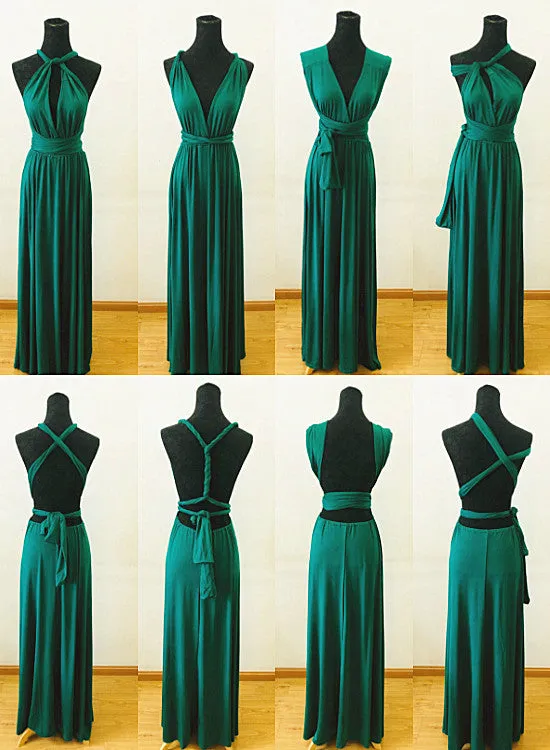 Charming Dark Green Bridesmaid Dresses,Convertible Dresses, Multiway Women Dresses