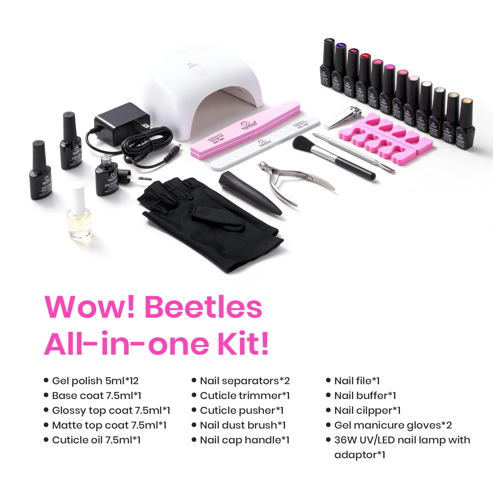 Charming Diva Manicure Kit: Nail Art Gels, Tools, Accessories and Care Essentials